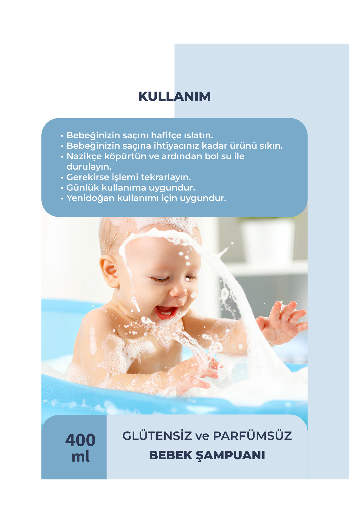 LE NATURA Bebek Saç & Vücut Şampuanı-400 ml- Organik & Vegan, Parfümsüz, Hassas & Atopik Ciltler Için Uygun fotoğrafı 5 (önizleme)