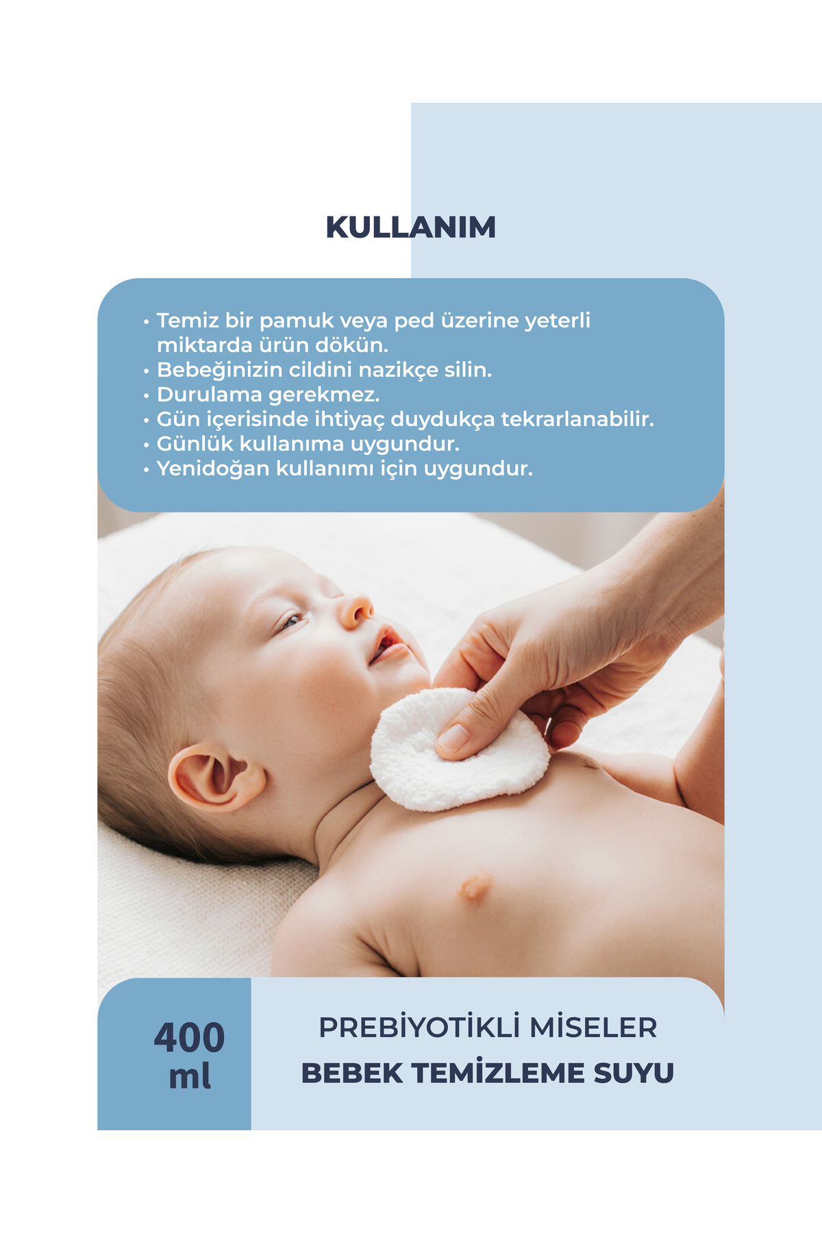 LE NATURA Durulanmayan Bebek Miseler Temizleme Suyu 400 ml - Prebiyotikli, Organik ve Vegan Sertifikalı fotoğrafı 5 (önizleme)