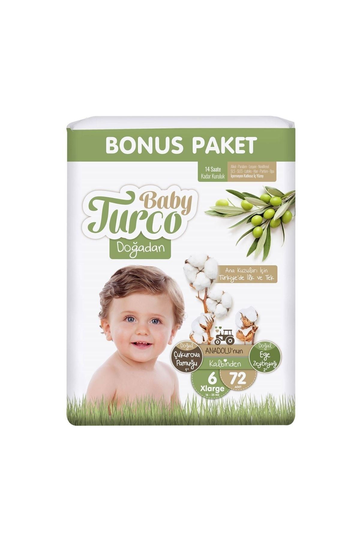 Baby Turco Bebek Bezi 6 Numara Xlarge 72 Adet fotoğrafı 2 (önizleme)