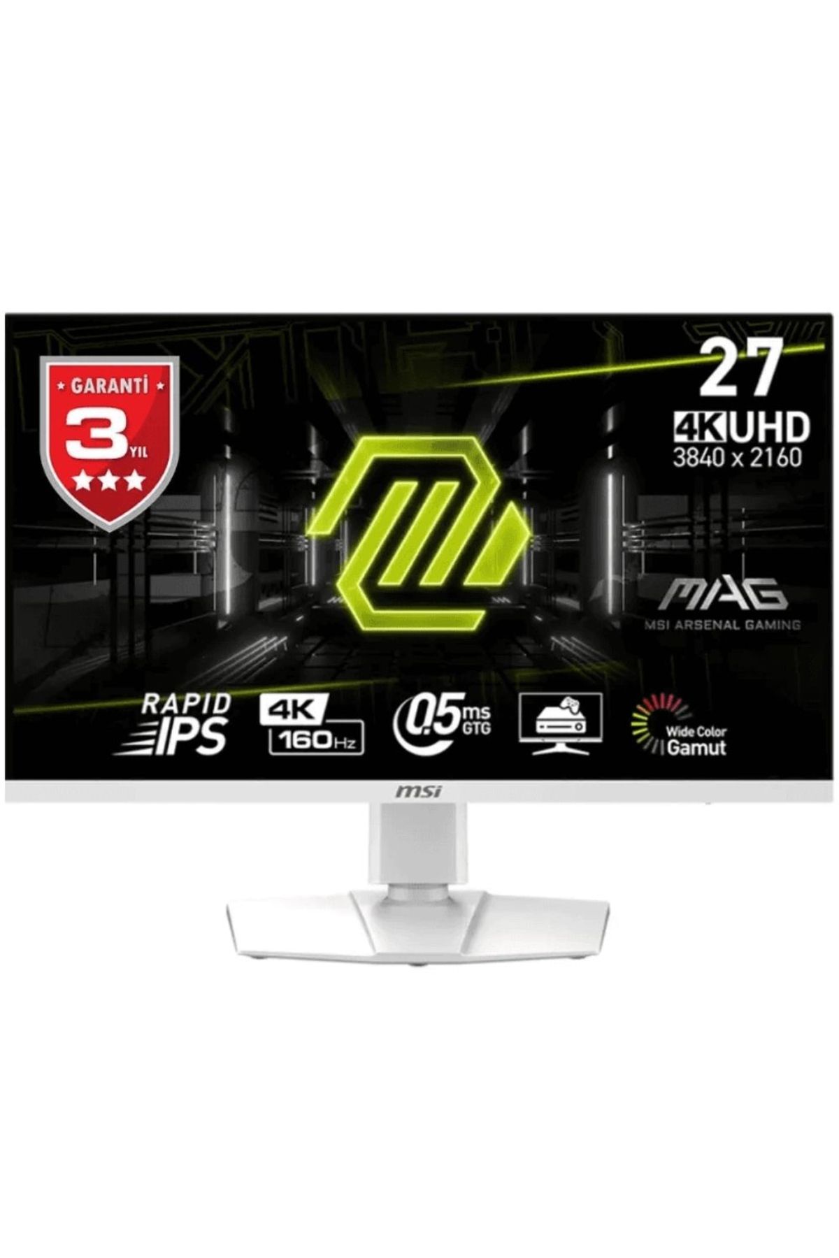 MSI MAG 274URFW 27'' 160Hz 0,5ms UHD Rapid IPS Beyaz Gaming (Oyuncu) Monitör