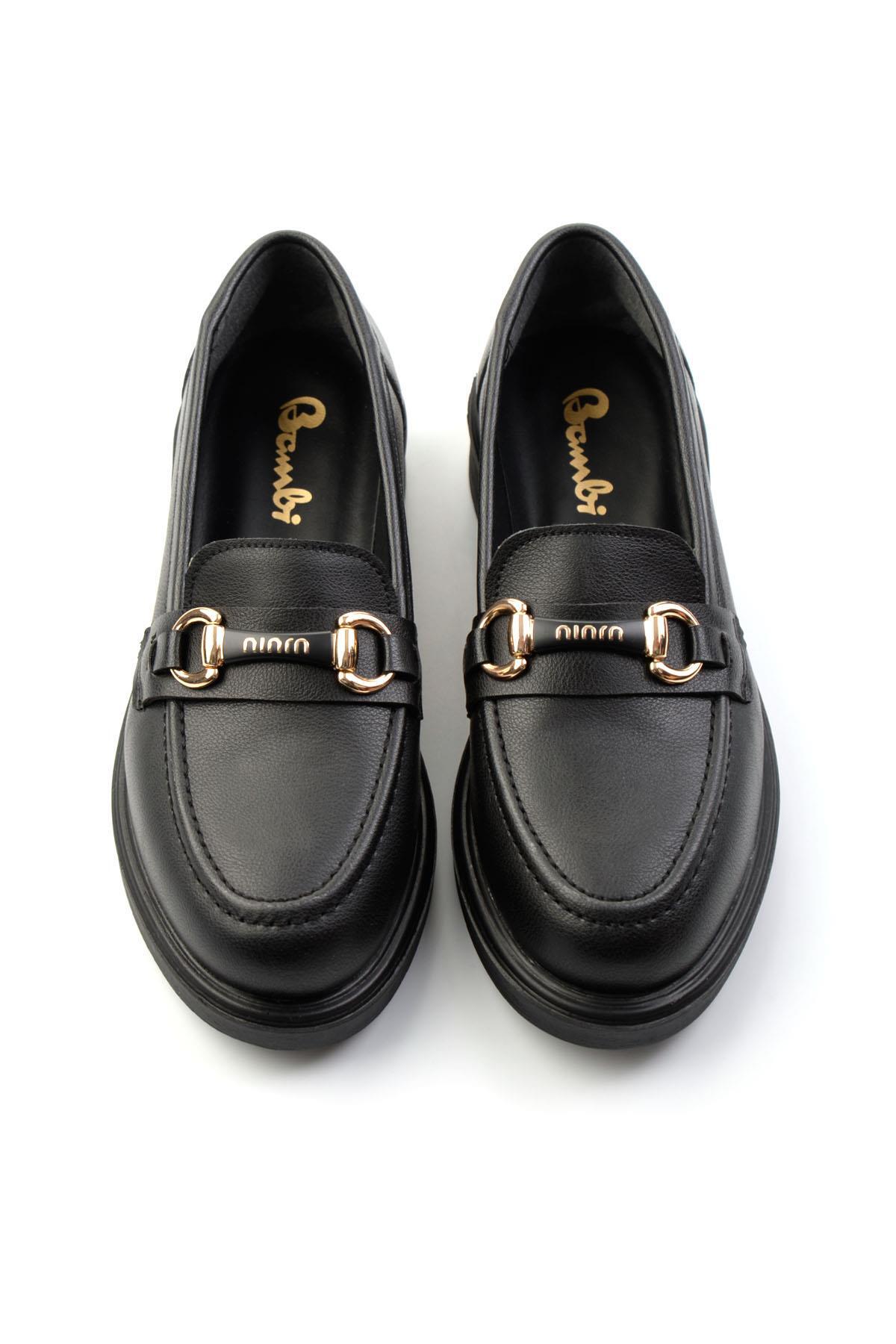 Bambi Siyah Kadın Loafer Ayakkabı K01714130009 görsel 2