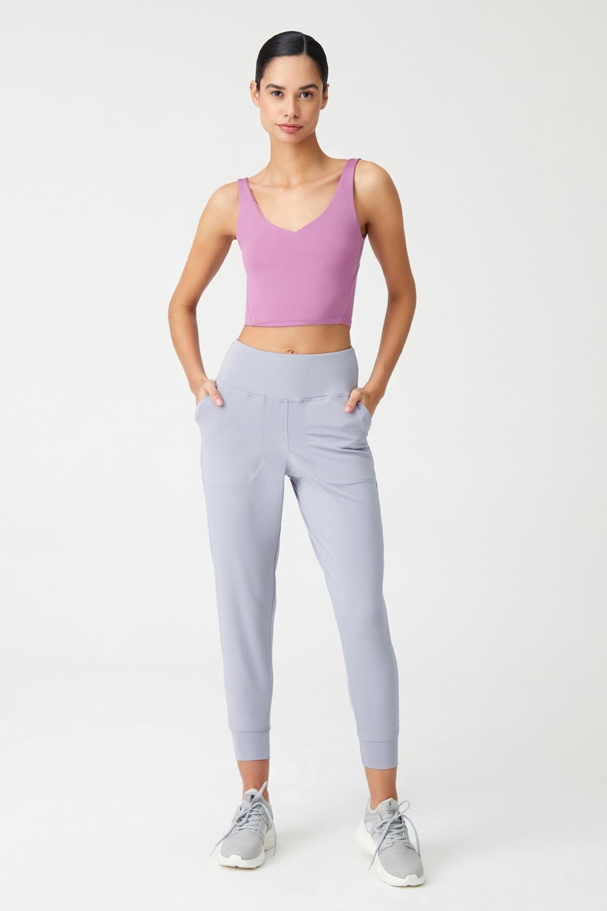 Los Ojos Kadın Gri Yüksek Bel Jogger Eşofman Altı Joggers