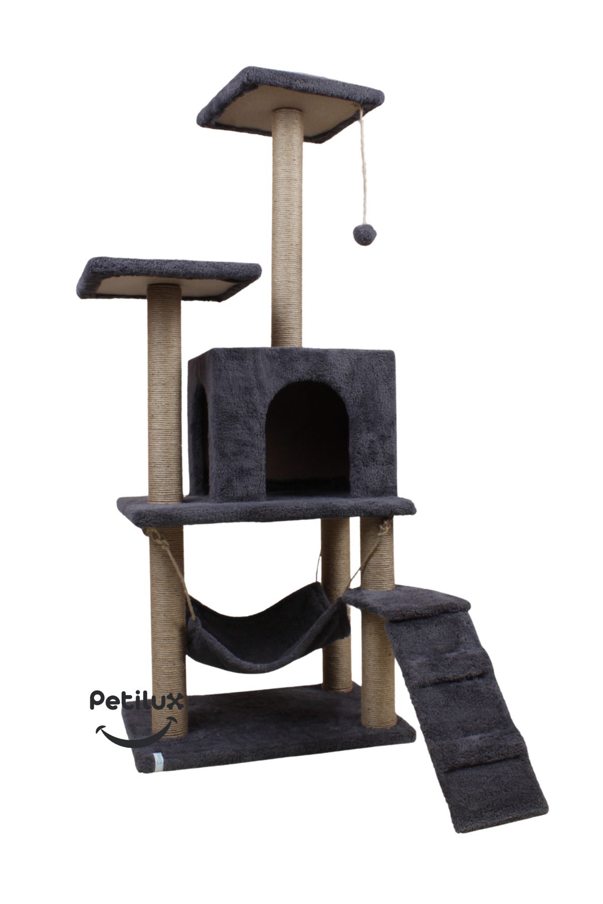 Petilux-Multi-Purpose Multi-Tier Cat Play & Activity House with Rest Hammock Nest Scratching Post 3