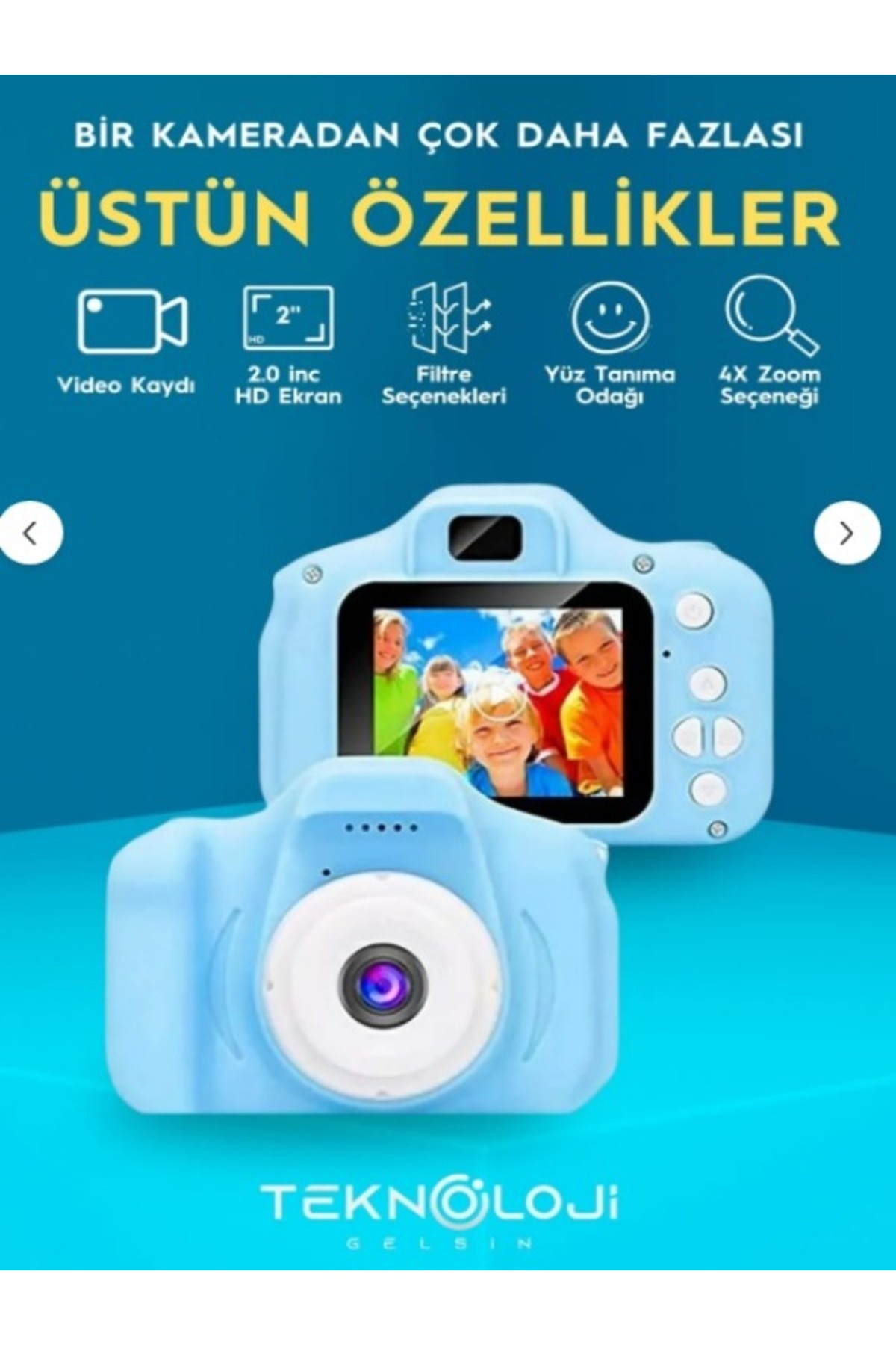 Teknoloji Gelsin Çocuk Kamerası Dijital Fotoğraf Makinesi Mini 1080p HD Kamera Hafıza Kart Hediyeli