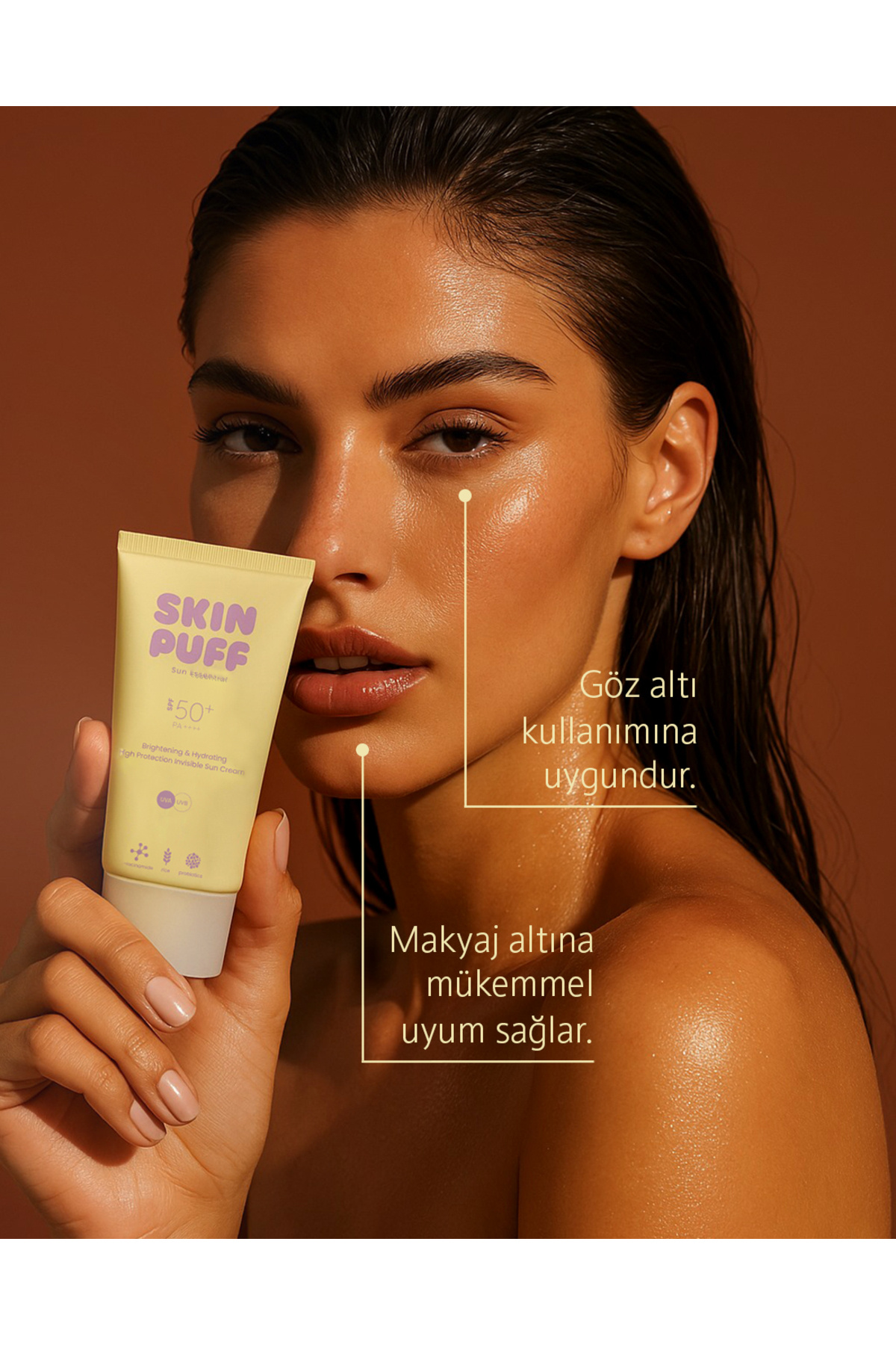 SKİNPUFF Sun Essential SPF 50+ PA++++ Aydınlatıcı ve Nemlendirici Yüksek Koruma Güneş Kremi