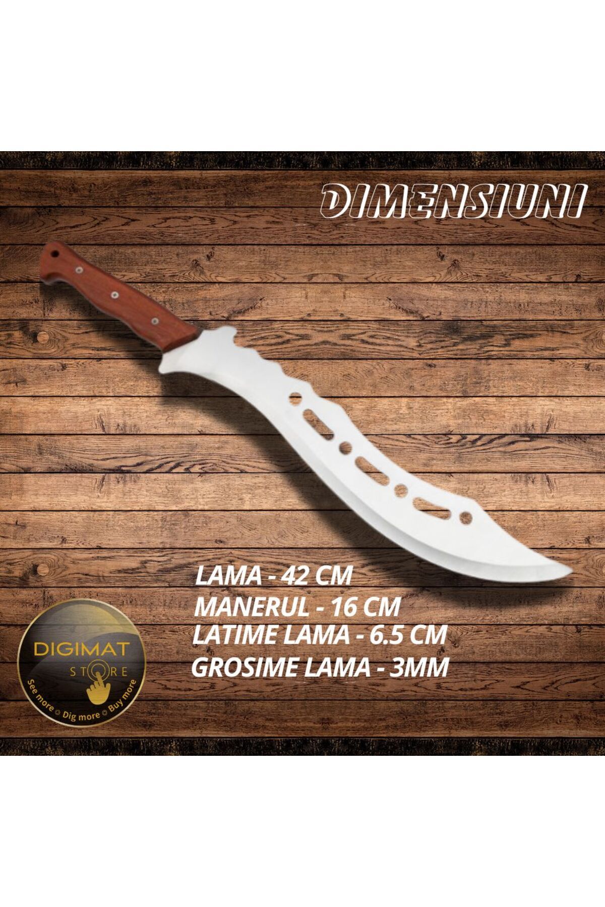 DIGIMAT STORE-ALLADIN DIGIMAT® machete, FULL TANG construction, BOWIE blade, long and sharp blade, 42 cm 2