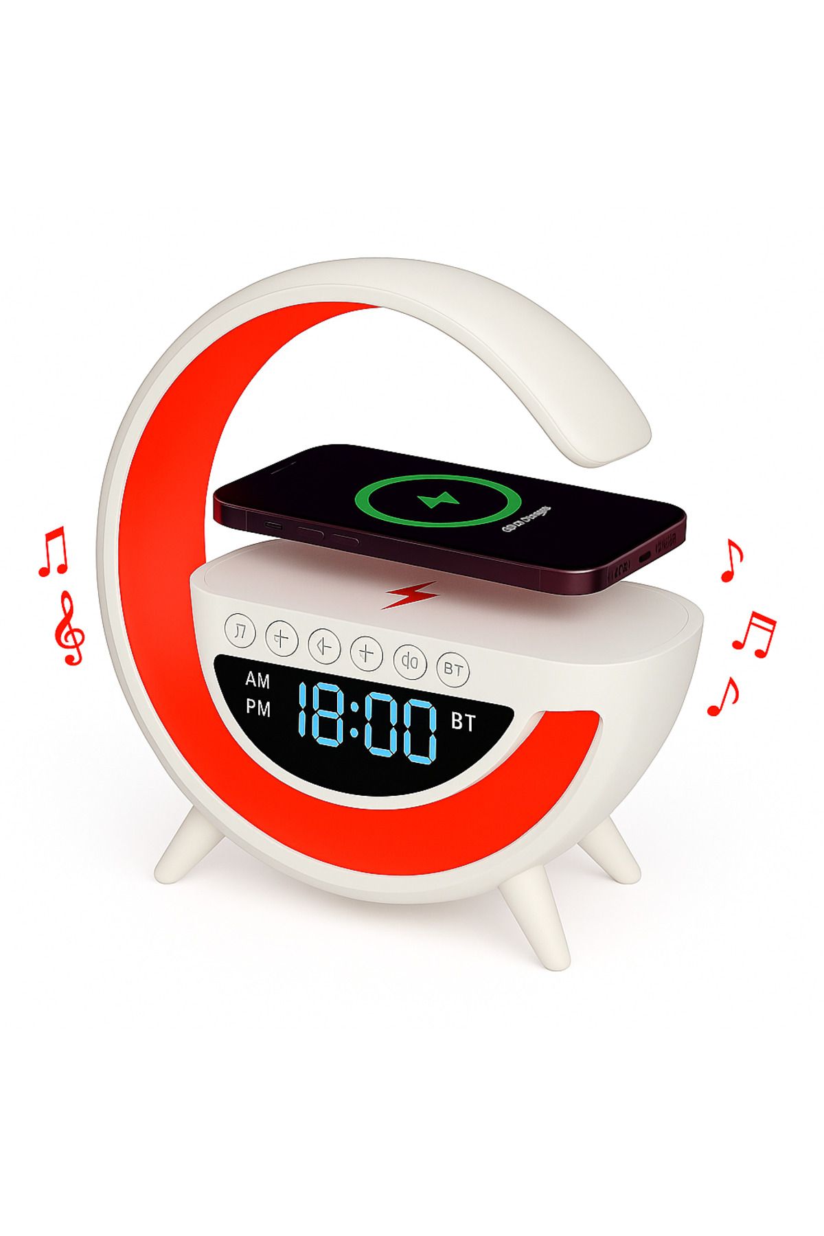DIGIMAT STORE-Multifunctional Digital Smart Clock 6 in 1, incarcare, Bluetooth, veghe, alarma, Boxa, LED RGB 1