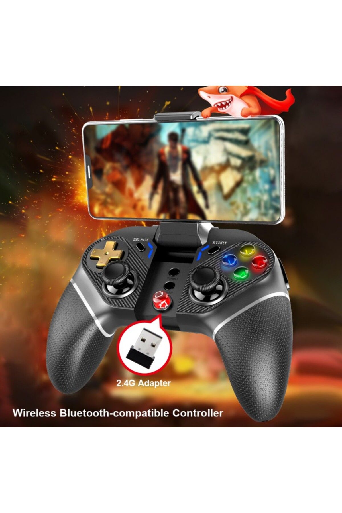 ipega-Gamepad controller Wireless Gold Warrior 2.4G, Android and IOS, 6 inch Smartphone support 4