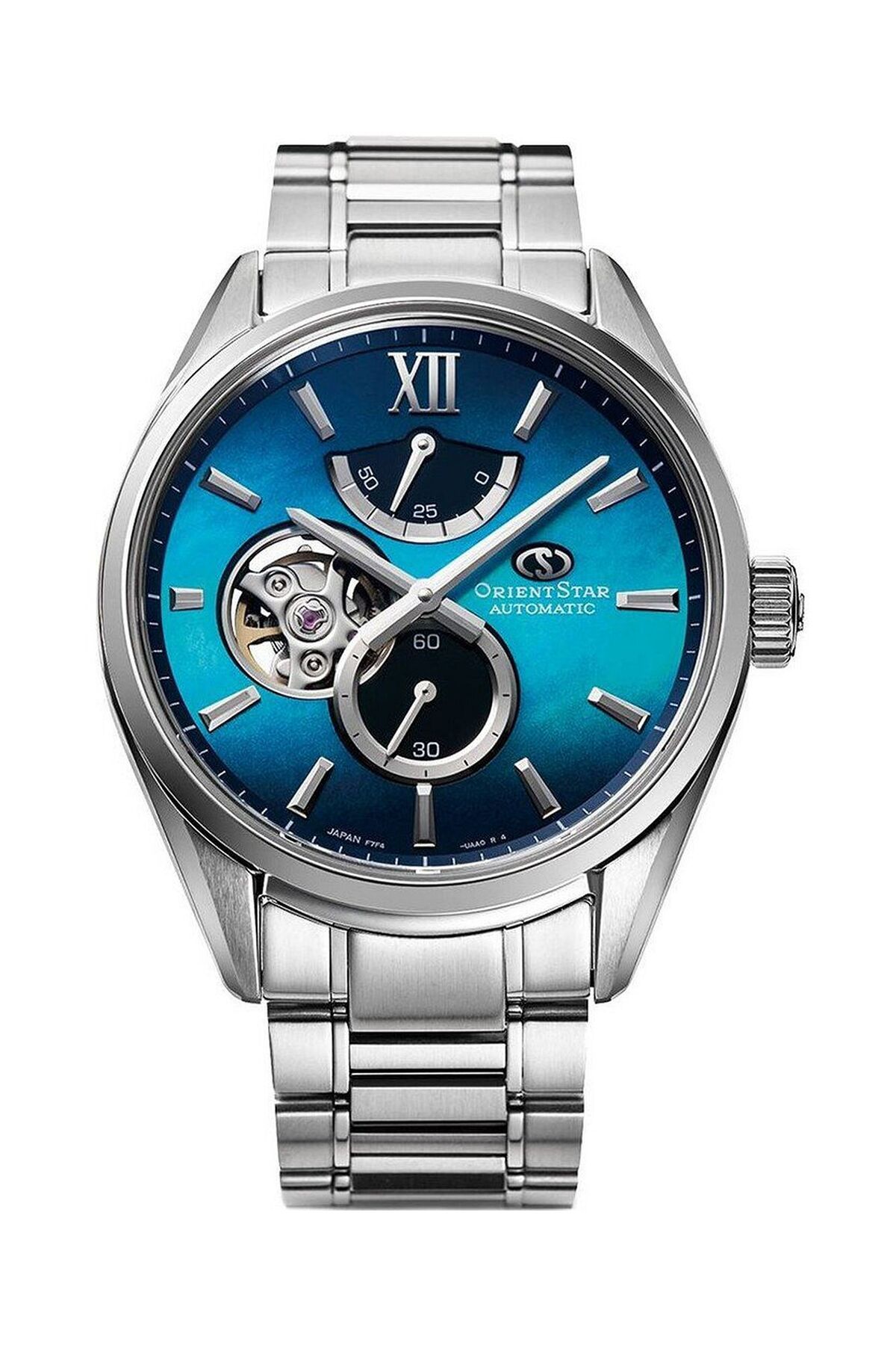 Orient Star-Ceas automat bărbătesc albastru, Orient F744, japonez, 24 de pietre, rezervă de mers de 50 de ore 1