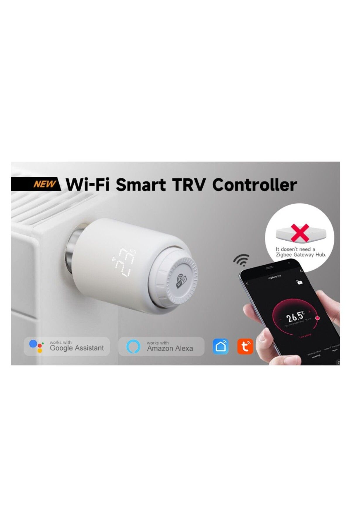 BeOk-Termostat inteligent pentru radiator, WiFi, Android iOS, control vocal Alexa, programabil 19