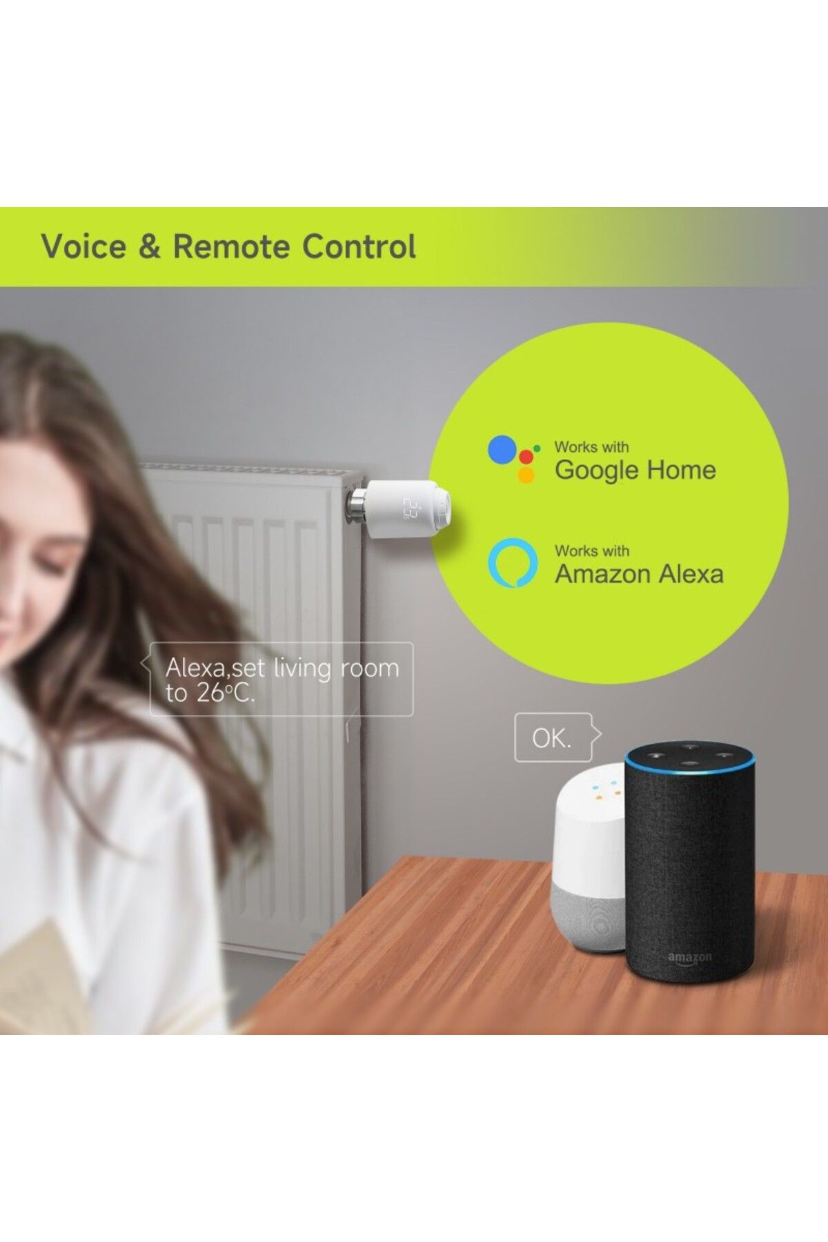 BeOk-Termostat inteligent pentru radiator, WiFi, Android iOS, control vocal Alexa, programabil 9