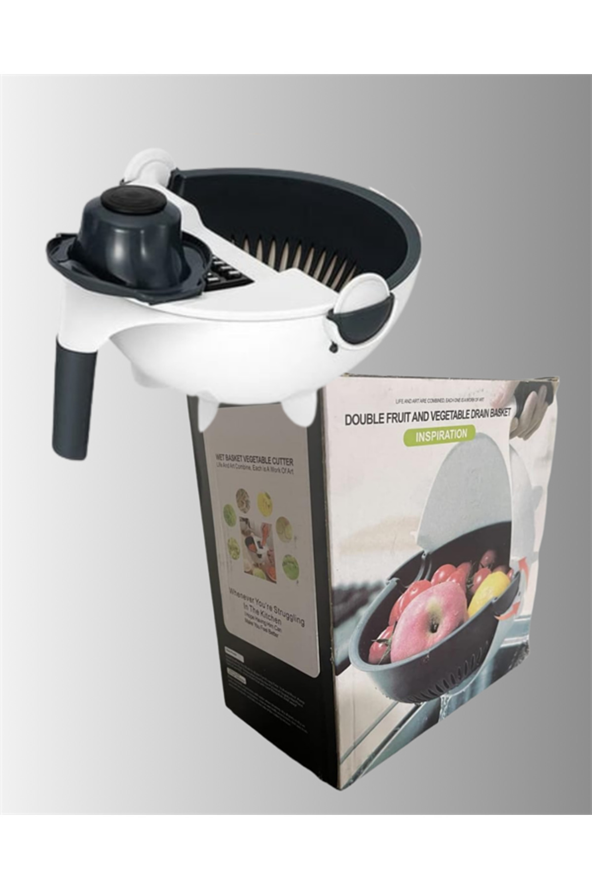 Clevora-Multipurpose Grater and Slicer with Strainer Hopper 5