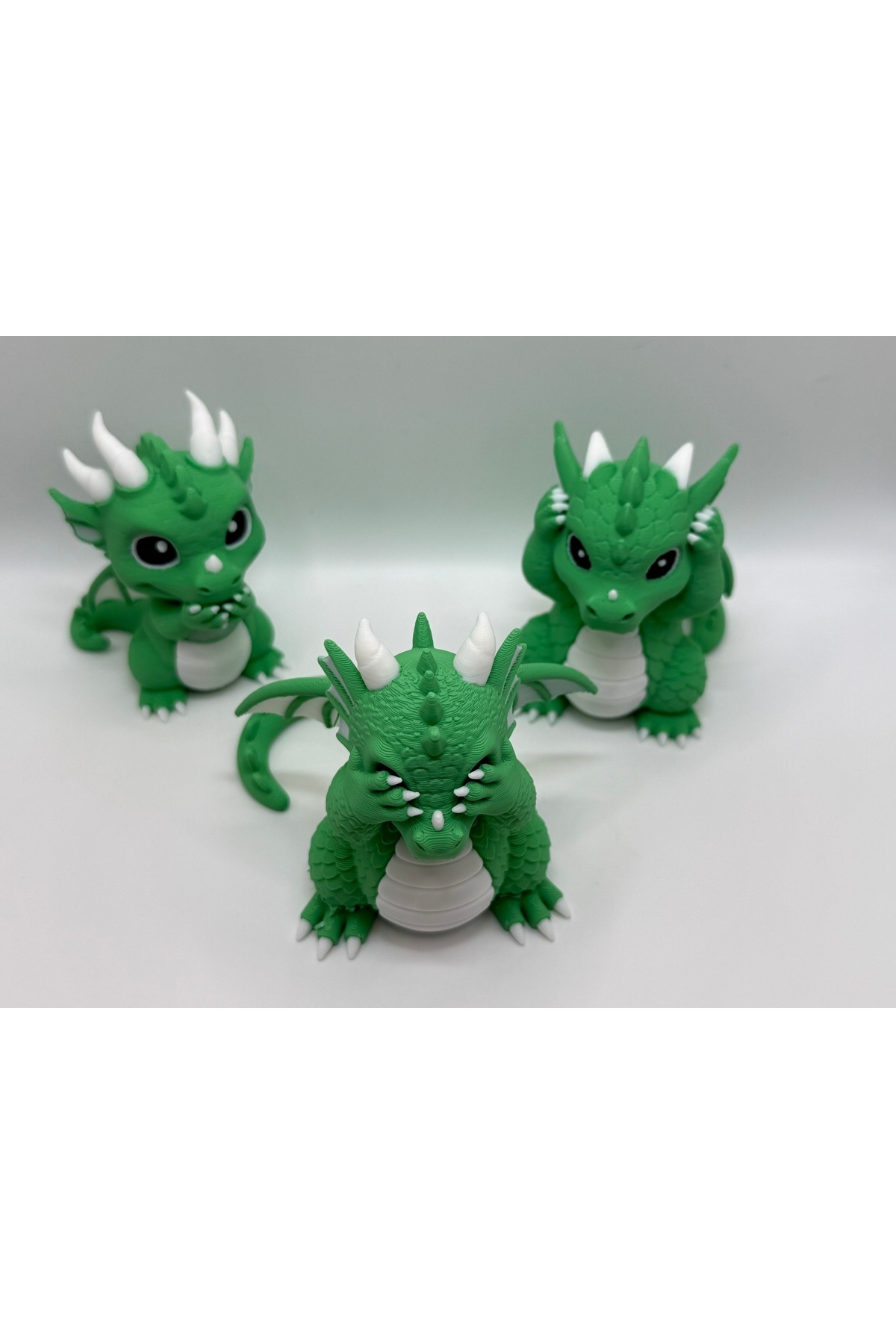 Set di 3: draghi che vedono, sentono e parlano | Statua decorativa del drago da tavolo