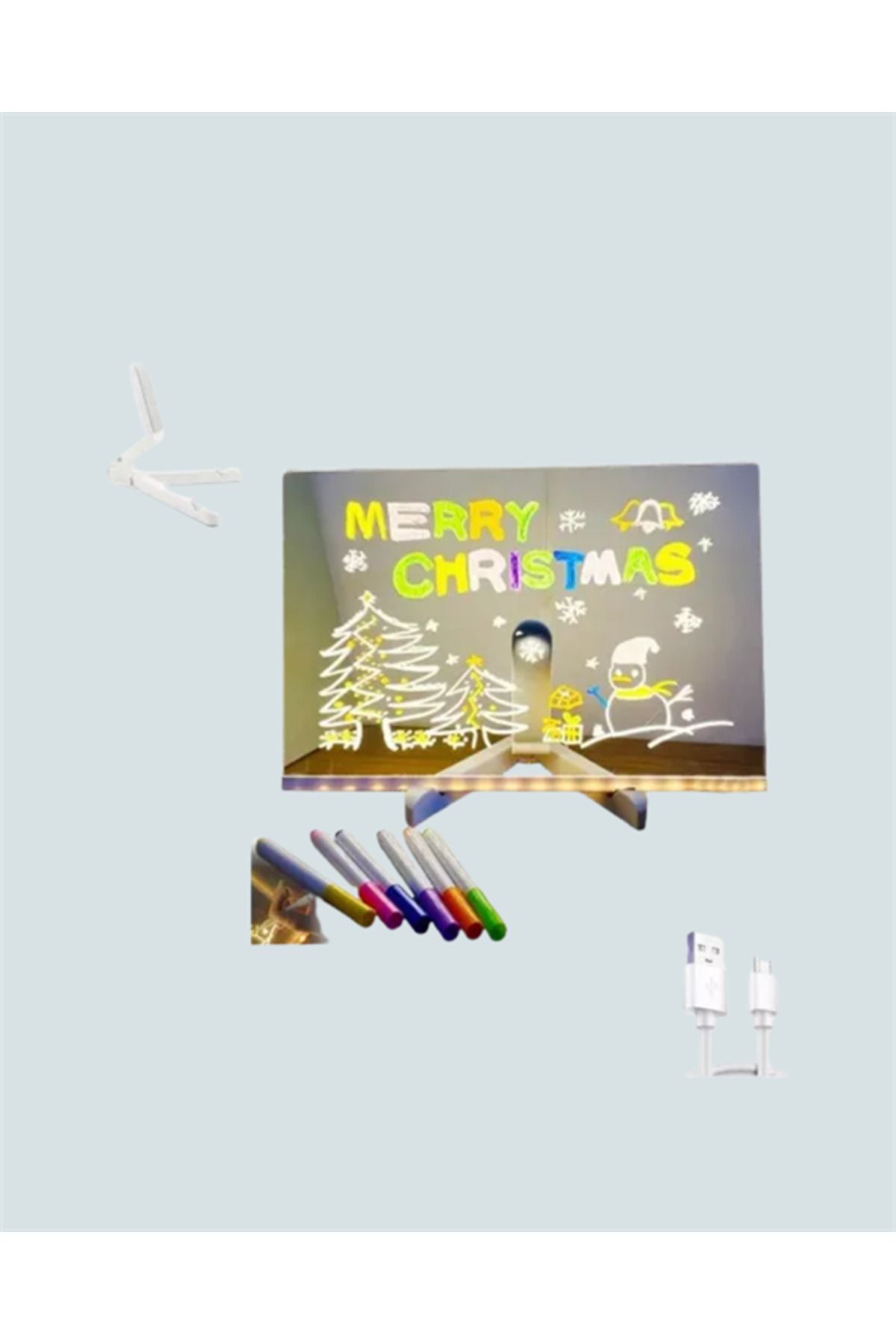 Clevora-Transparent Message Board with Led Lighting – 30X20 Cm, Designed for Neon Effect Writing 2