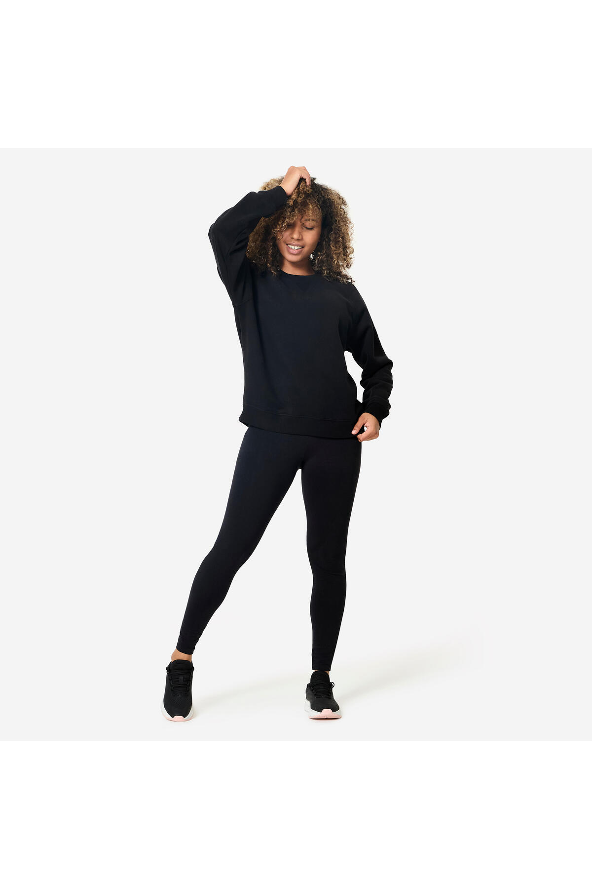 Decathlon Domyos Kadın Polar Sweatshirt - Siyah görsel 2