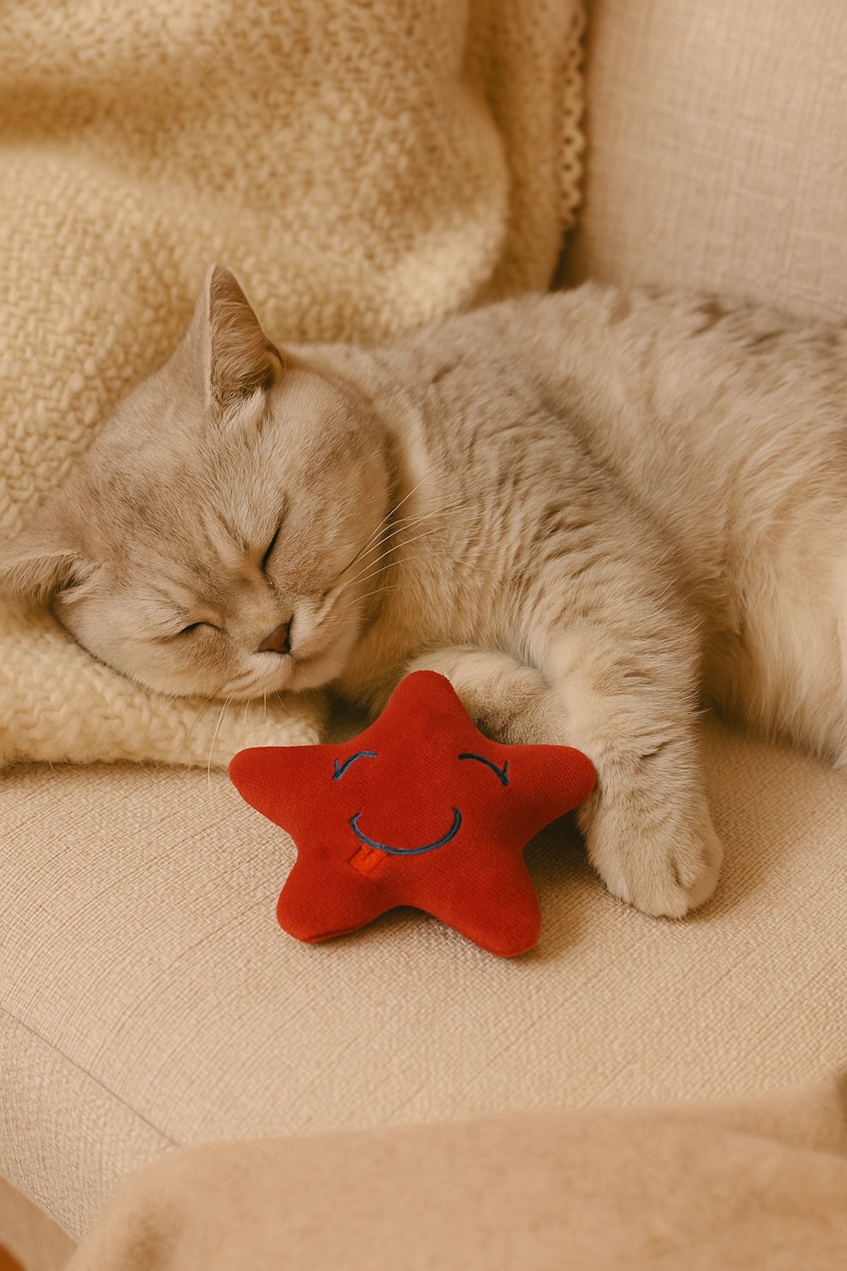 Lazy Paws-Cat Toy Interactive with Catnip and Bell, Stress Reducing, Relaxing Playmate - Star 5