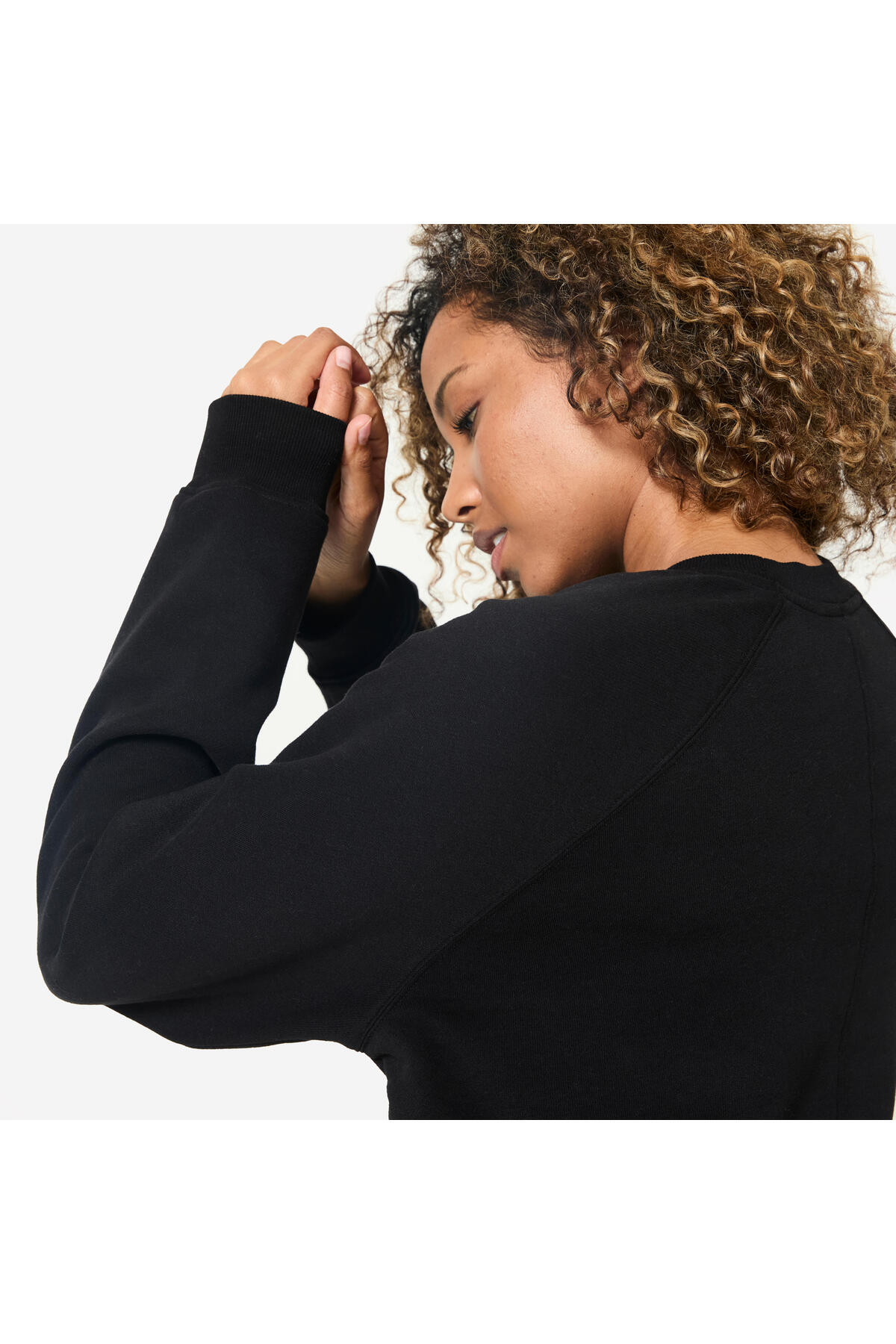 Decathlon Domyos Kadın Polar Sweatshirt - Siyah görsel 4