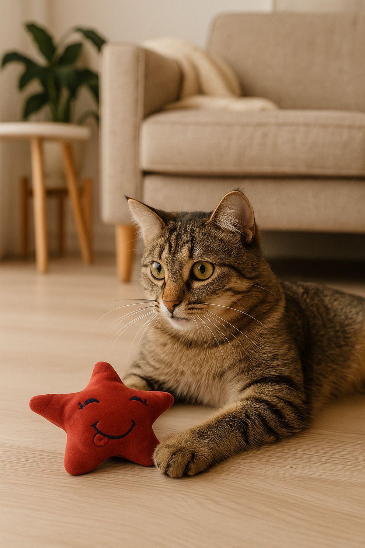 Lazy Paws-Cat Toy Interactive with Catnip and Bell, Stress Reducing, Relaxing Playmate - Star 4