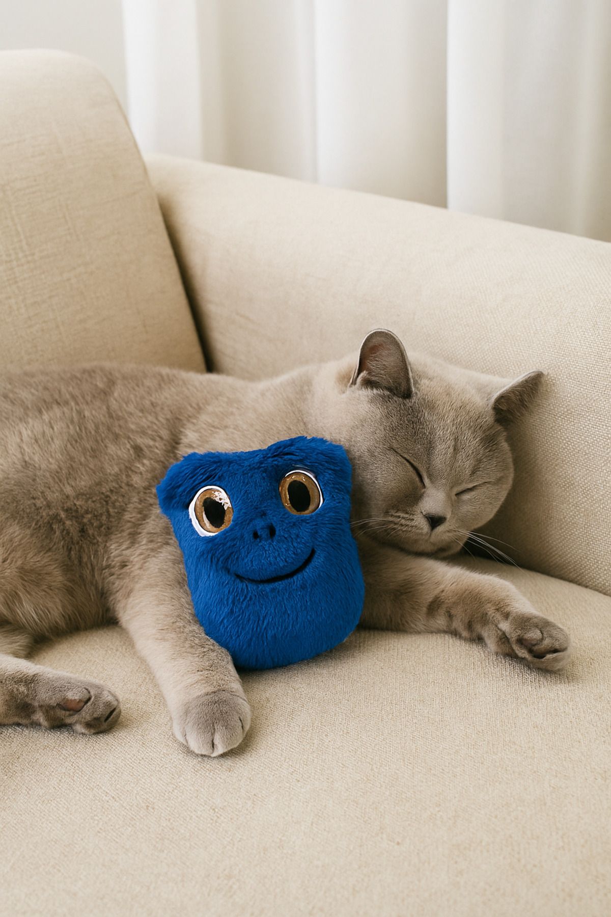 Lazy Paws-Cat Toy Interactive with Catnip and Bell, Stress Reliever, Relaxing Playmate - Plush Frog 5