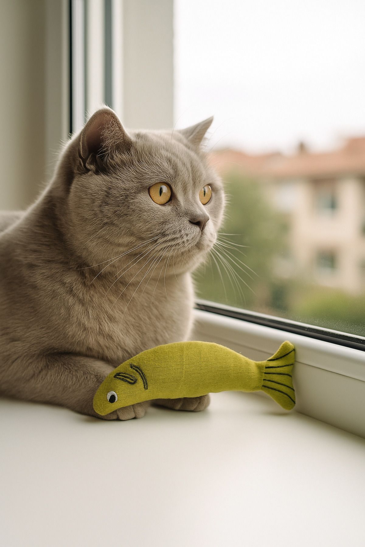 Lazy Paws-Cat Toy Interactive with Catnip and Bell, Stress Reliever, Relaxing Playmate - Green Fish 4