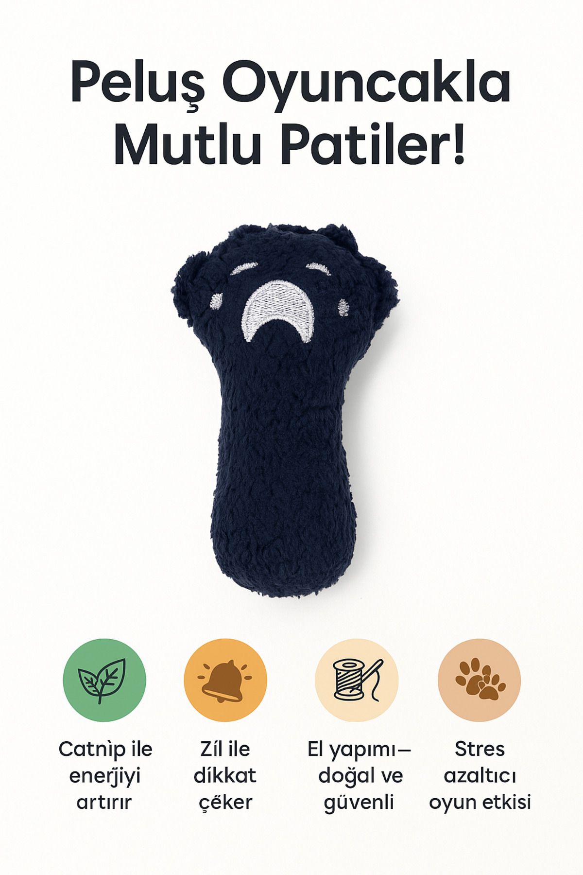 Lazy Paws-Cat Toy Interactive with Catnip and Bell, Stress Reducing, Relaxing Playmate - Paw 3