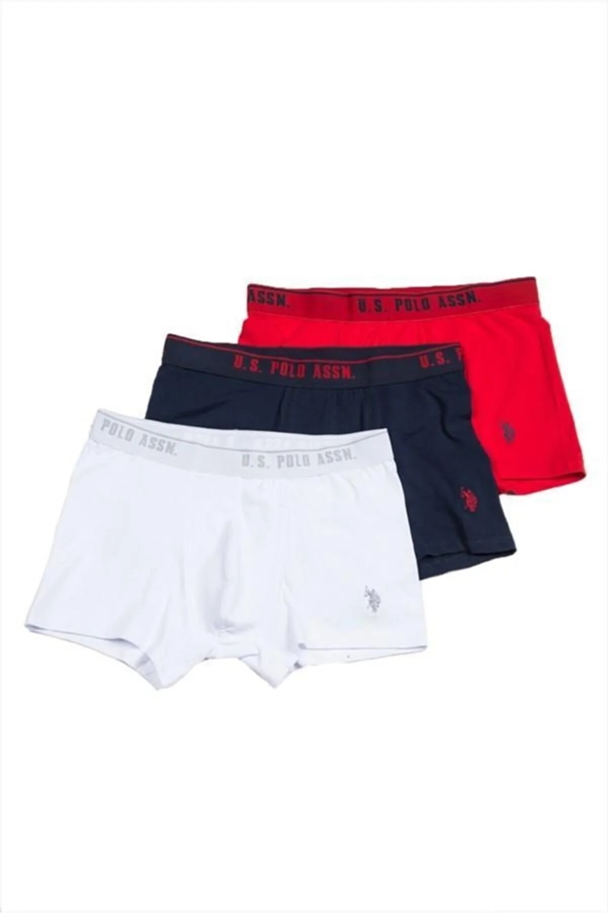 یو اس پولو بسته ۳ عددی شورت بوکس مردانه، ۹۵٪ پنبه، ۵٪ لیکرا