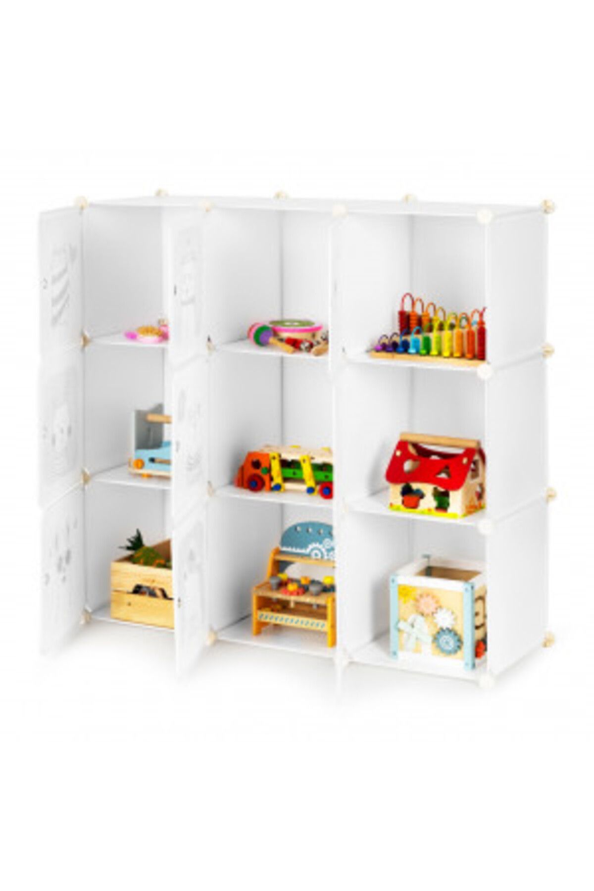 Modern home-Organizator modular pentru garderobă, ModernHome, 9 sertare modulare, polipropilenă, cadru metalic, alb 5