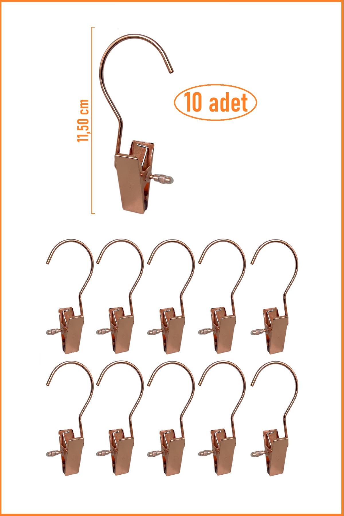 Metal Scarf Hanger, Shawl Hanger, Multipurpose Latching Hanger - 10 Pieces ( Copper & Silver & Gold )
