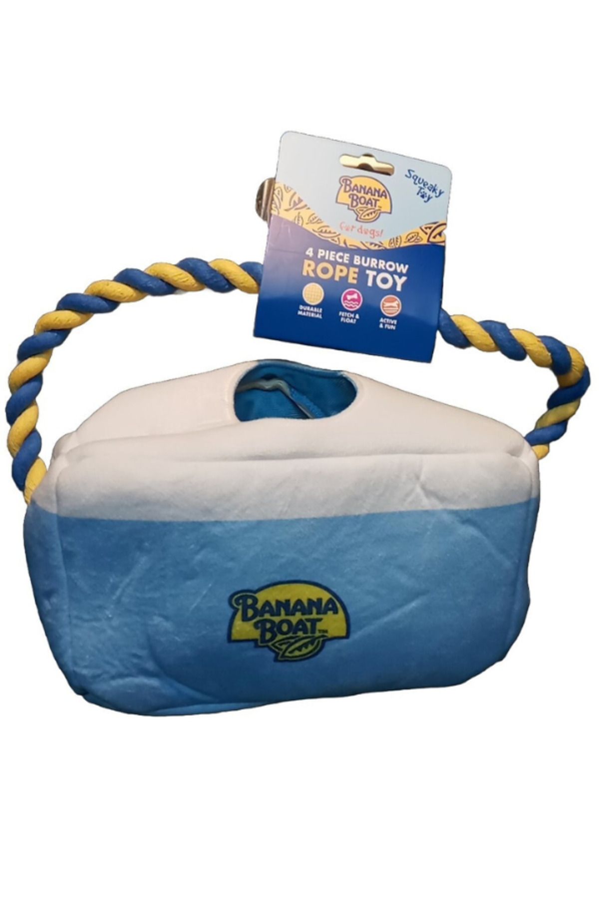 Banana Boat-4 Piece Burrow Rope Squeaky Toy Puppy Dog Toy Fetch n Float Durable Material 1