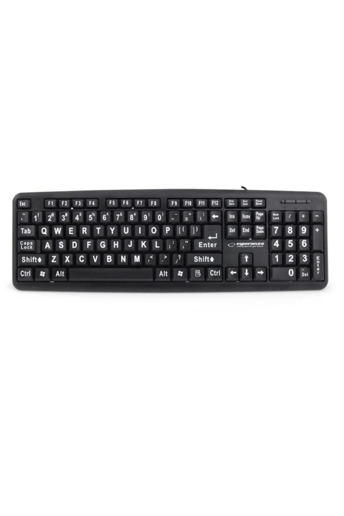 Bibilel-Standard Keyboard with Large Letters and Symbols, USB Interface, 1.45 m, Black, TCL-BBL4527 2