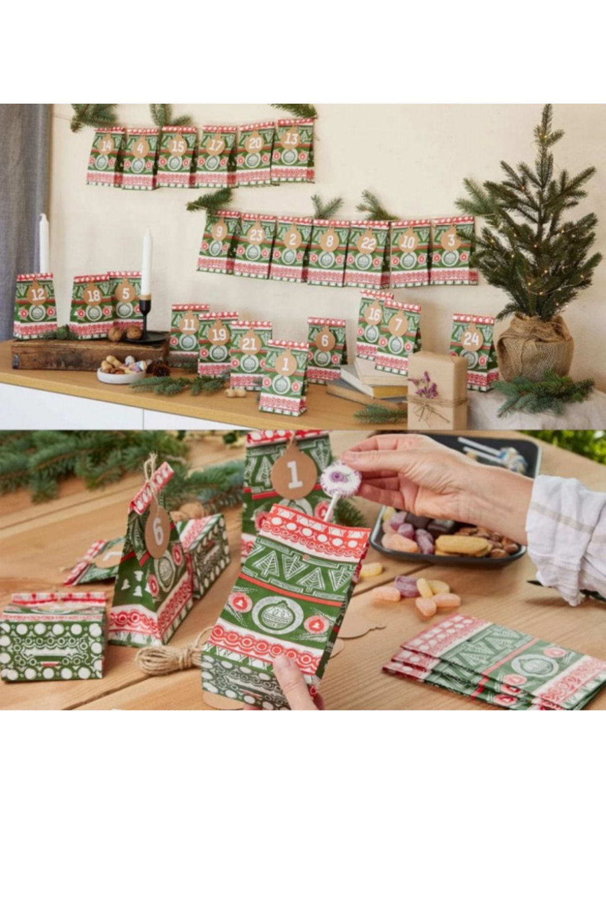Livaia-Set of 50 advent calendar pieces 2023, paper, multicolor 3