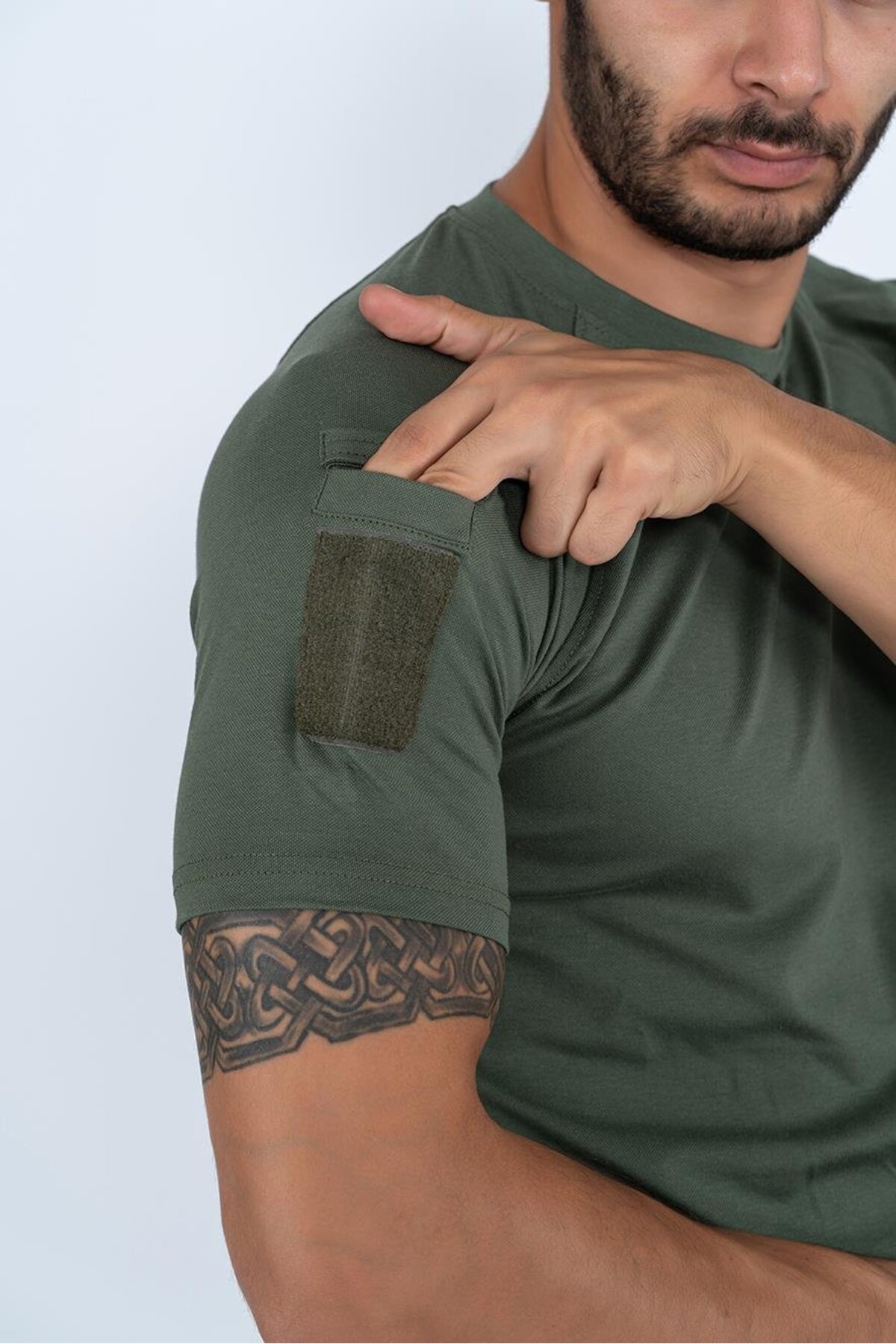 Wolff Combat Tactical taktik yuvarlak bisiklet yaka pamuklu nefes alan outdoor T-shirt- 801 görsel 3