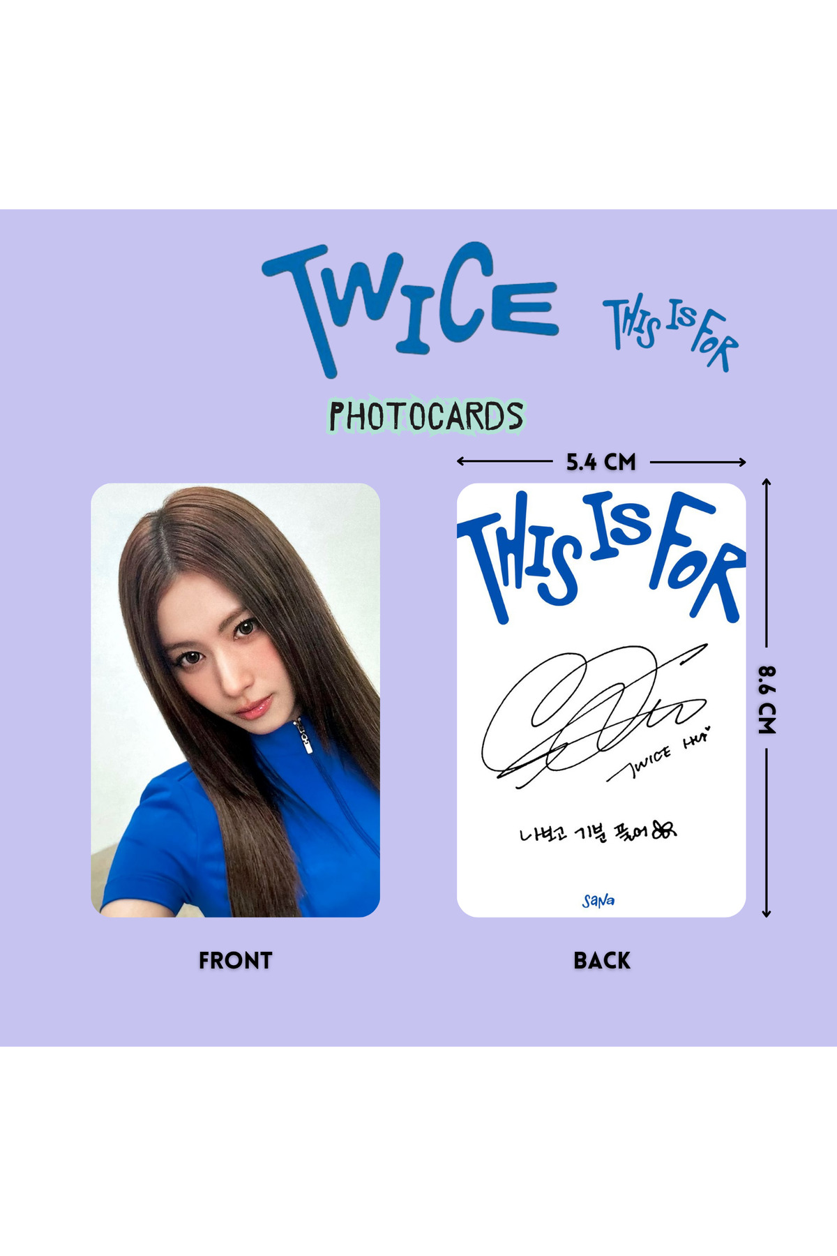 Kpop Dünyasi TWICE Sana '' This is For '' Photocards Set - Fiyatı