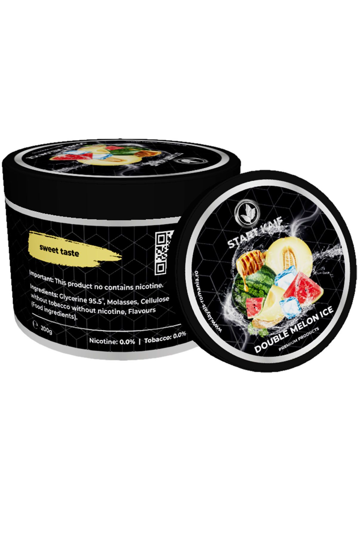 Start Kaif-StartKaif Hookah Flavor, Double Melon Ice, made of cellulose, without nicotine or tobacco, 200g 1