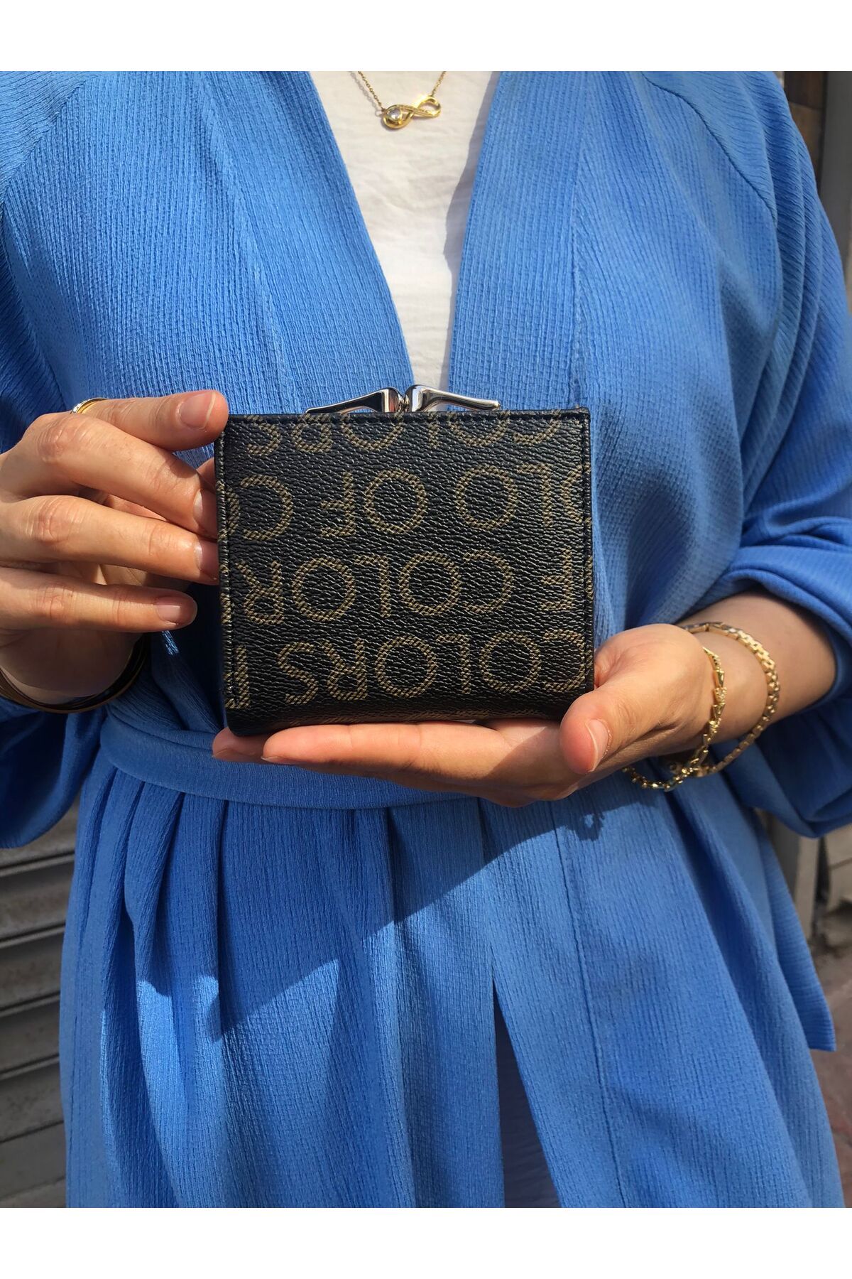 H&D COLLECTİON-Very Stylish Lock Detailed Small Size Wallet with Coin Compartment 8056 4