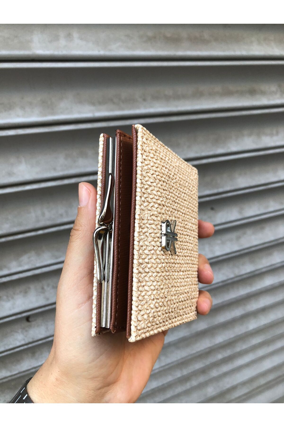 H&D COLLECTİON-Very Stylish Lock Detailed Small Size Wallet with Coin Compartment 8056 5