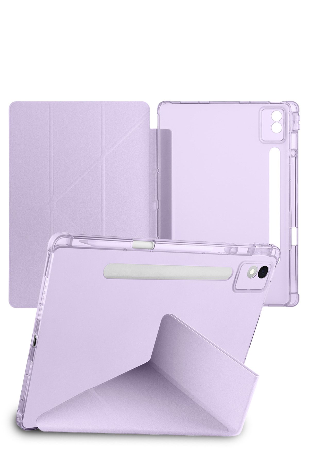 Nezih Case-Lenovo Idea Tab Pro 12.7” Tb373Fu Compatible Tri Folding Smart Case with Pen Compartment and Sleep Mode 3