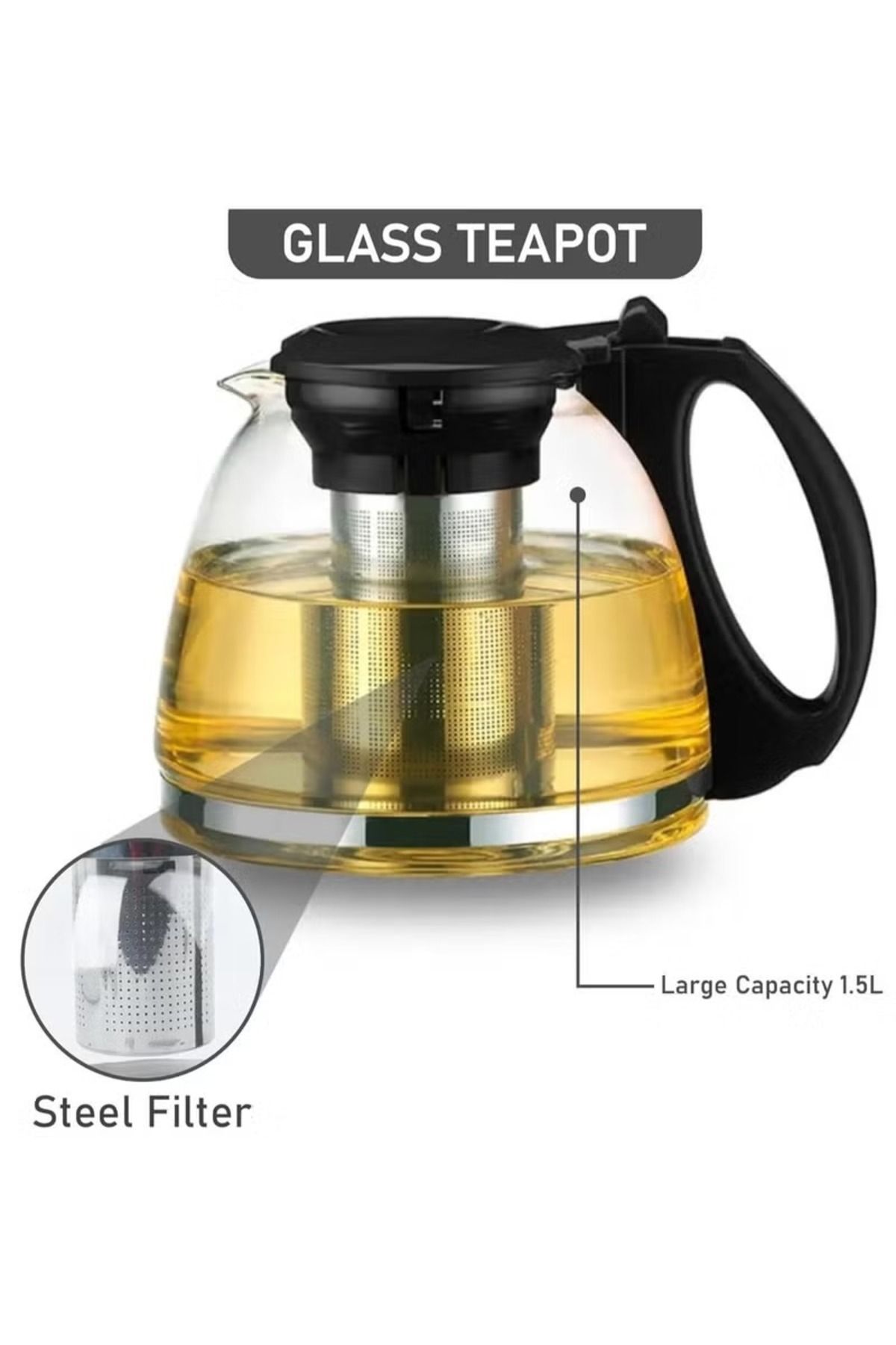 SLIVERS CRIEST-Kettle with Tea Tray, 2-in-1 Kettle and Teapot Set 2