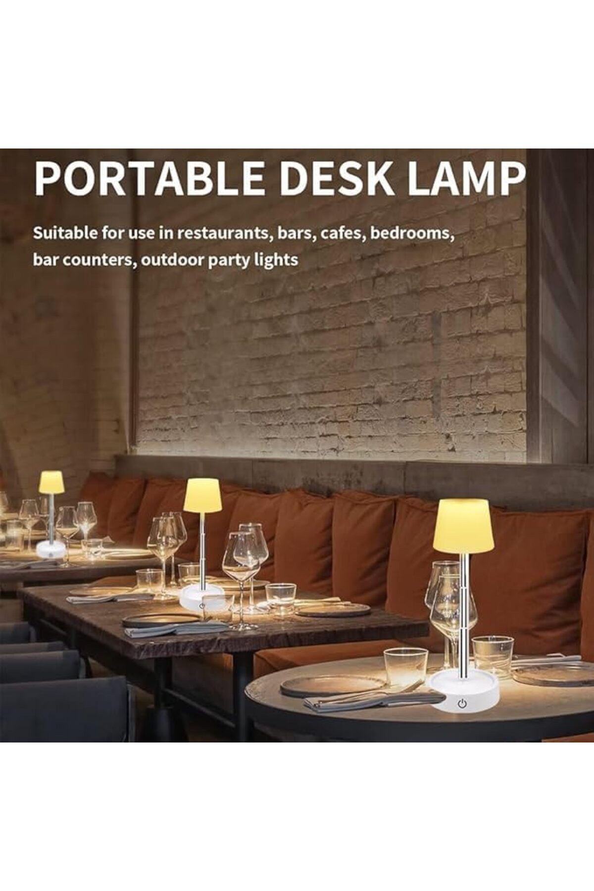 SUKILO-2-Piece Height Adjustable LED Desk Lamps – Dimmable, USB Rechargeable, Wireless Touch Table 7