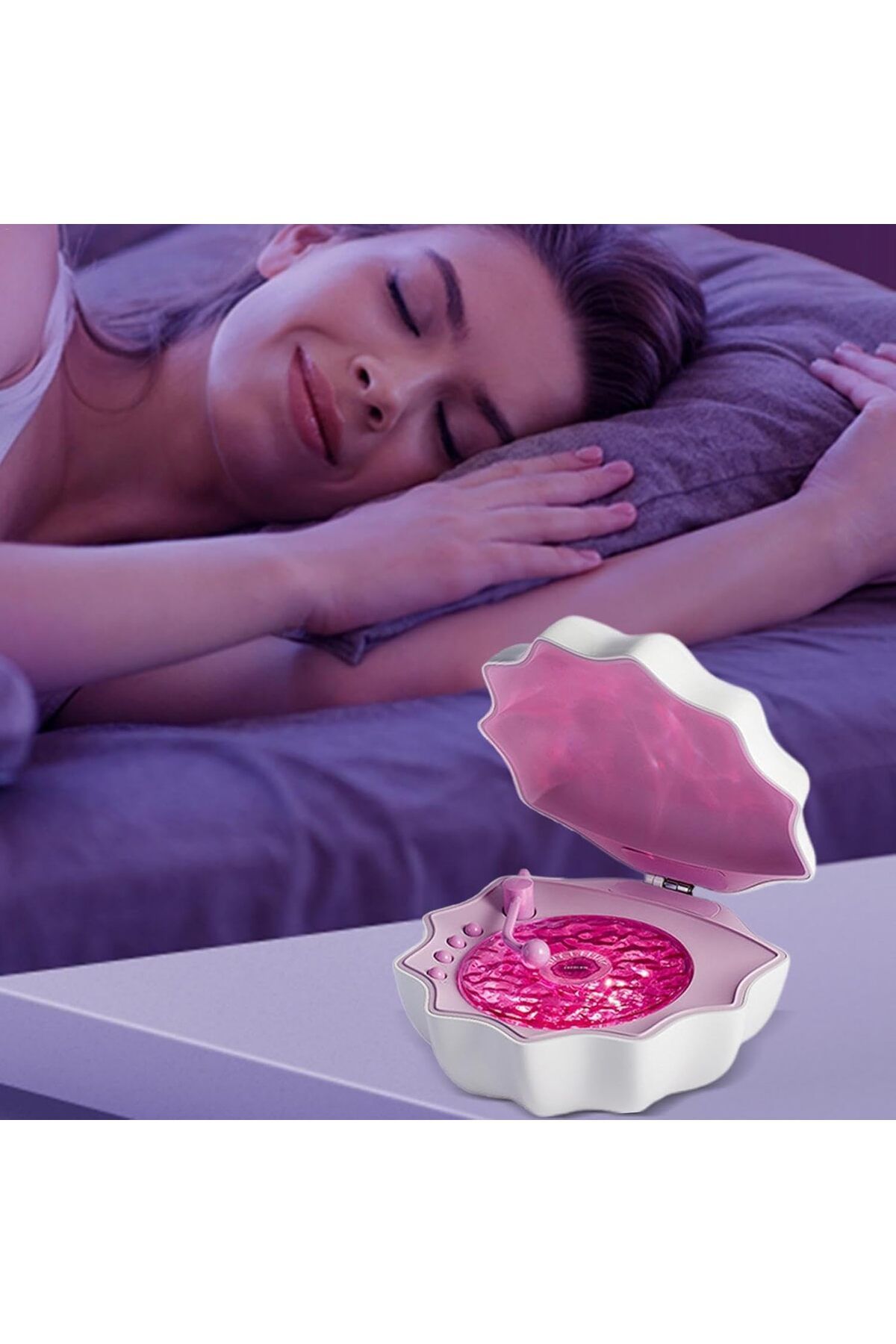 SUKILO-Shell Speaker Waterproof Shower Speaker with Ambient Mood Lamp, Wave Music Player, Adjustable 7