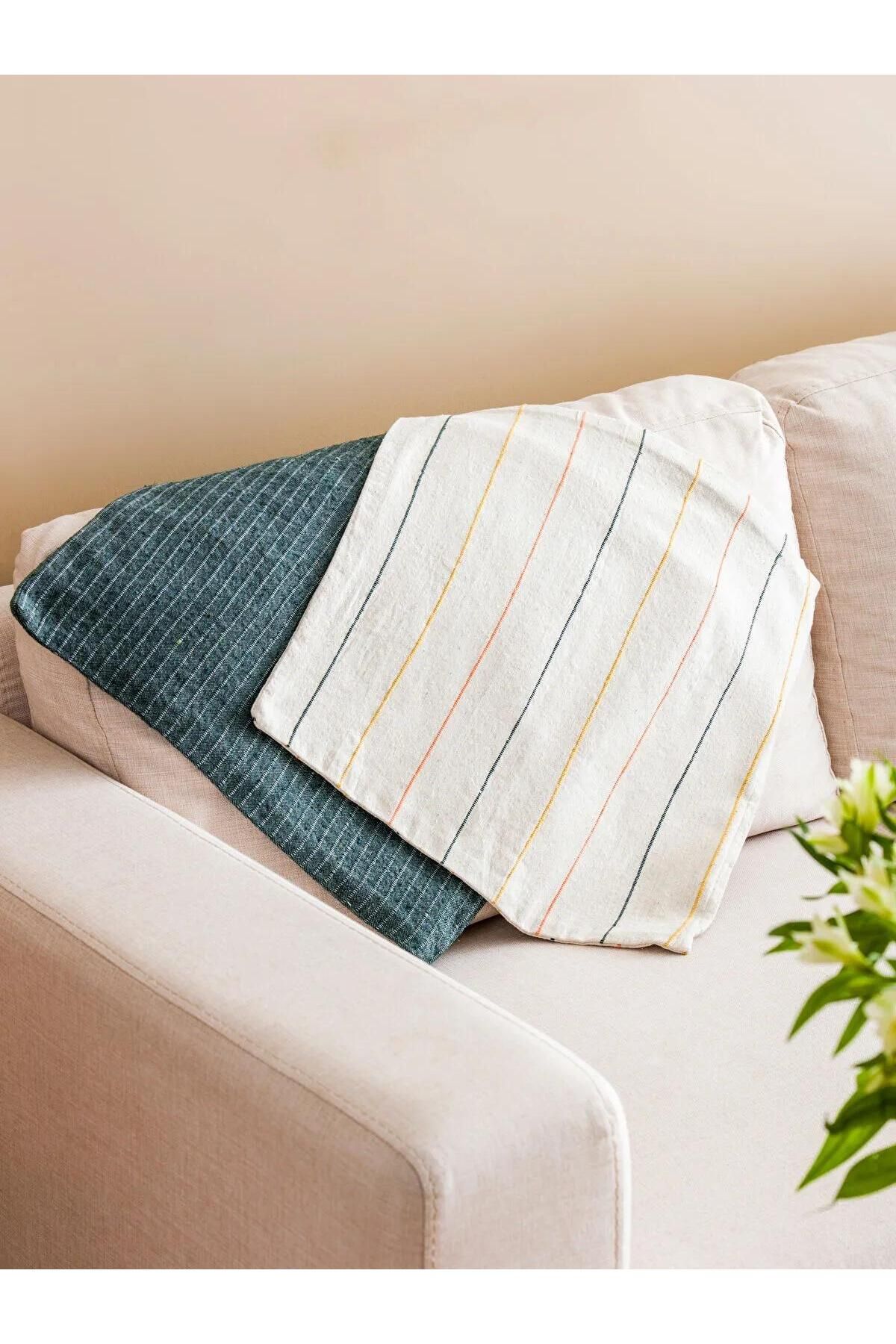 LC Waikiki-Lcw Home Stripe Patterned Throw Pillow Case 2 Pcs 45X45 cm (W5) 2