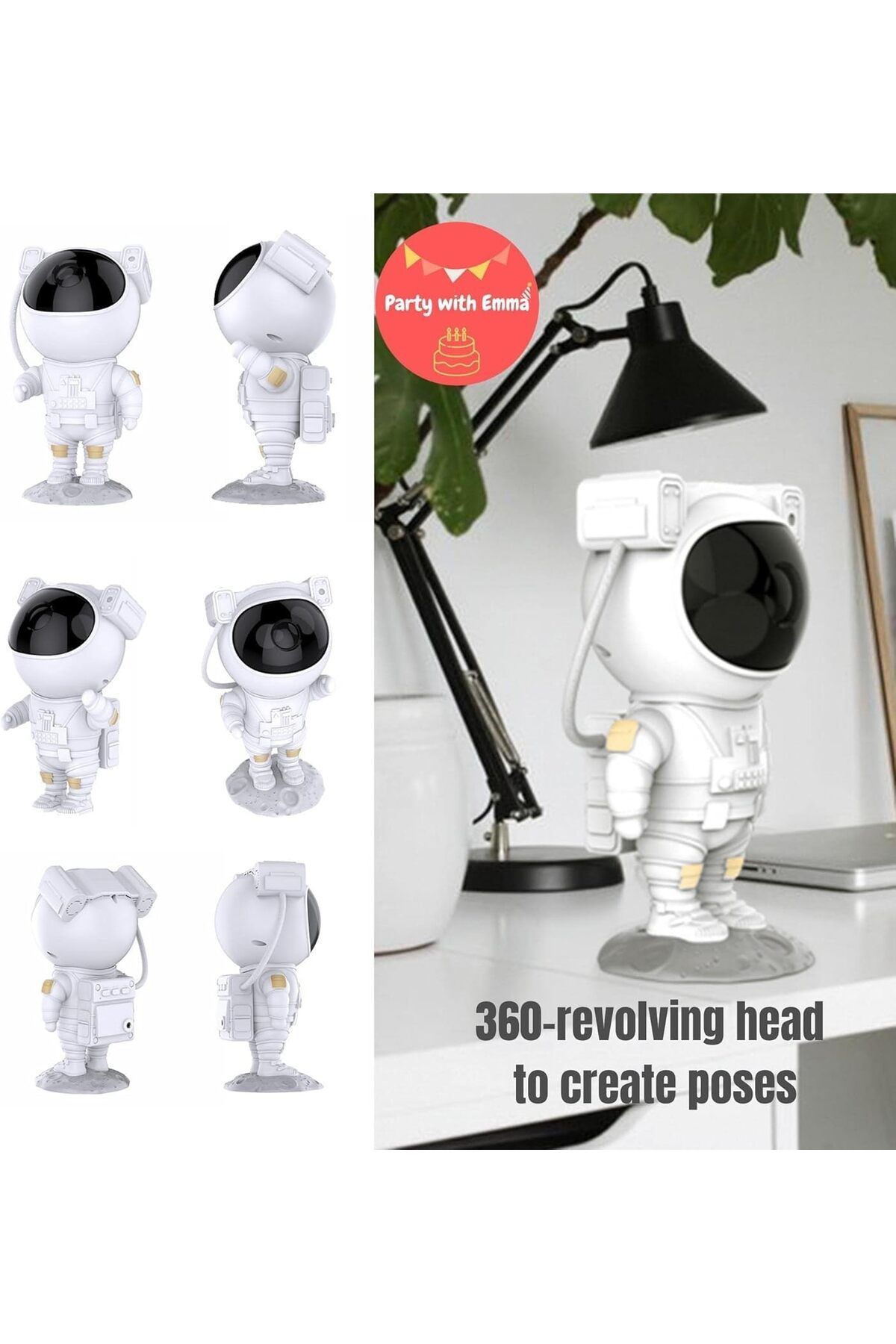 SUKILO-Projector Galaxy Night Light – Astronaut Space Buddy with Remote Control, Timer Function, 3 2
