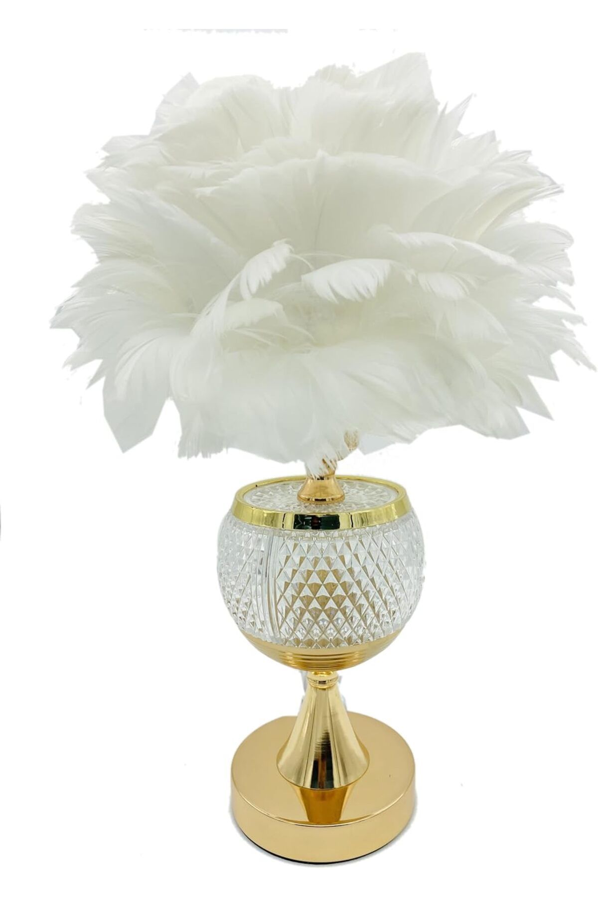 SUKILO-Modern Feather LED Bedside Lamp – Shade Dimmable Night Table Lamp - Soft Glow Dandelion Nig 1