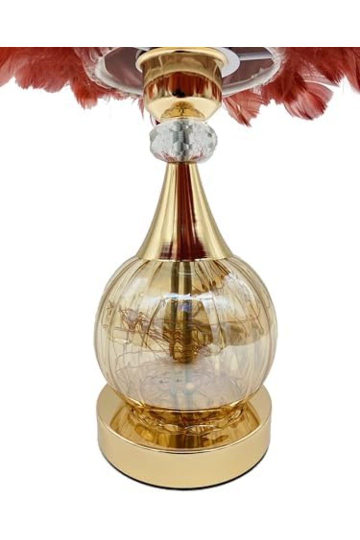 SUKILO-Modern Feather LED Bedside Lamp – Shade Dimmable Night Table Lamp -Soft Glow Dandelion Nigh 4