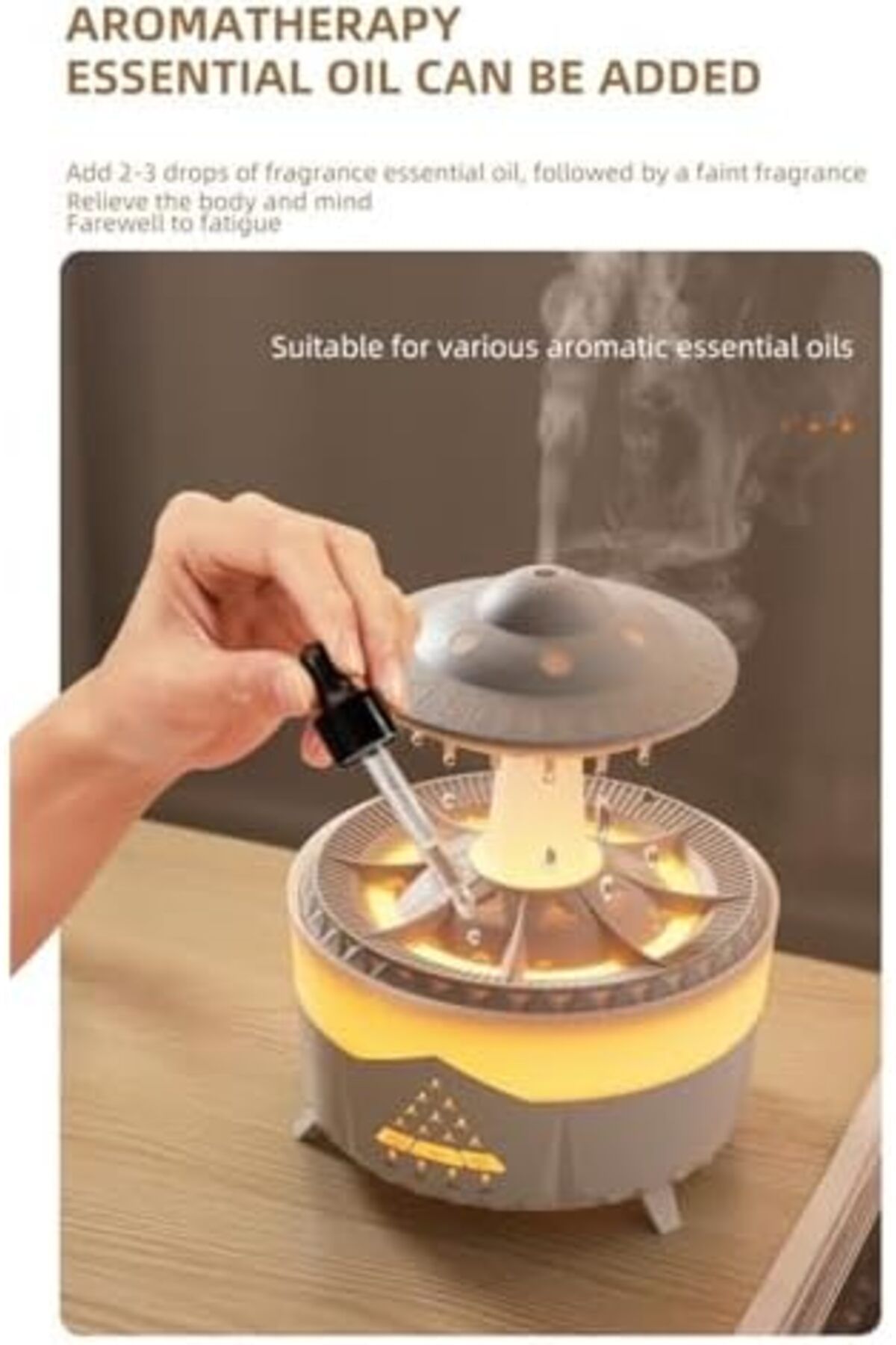 SUKILO-7-Color Rain Cloud Humidifier with Essential Oil Diffuser 8