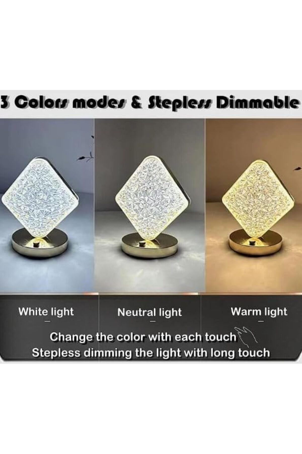 SUKILO-Creative Square Shaped Desk LED Lamp – Unique Moon, Star, or Square Design, Warm White Ligh 6