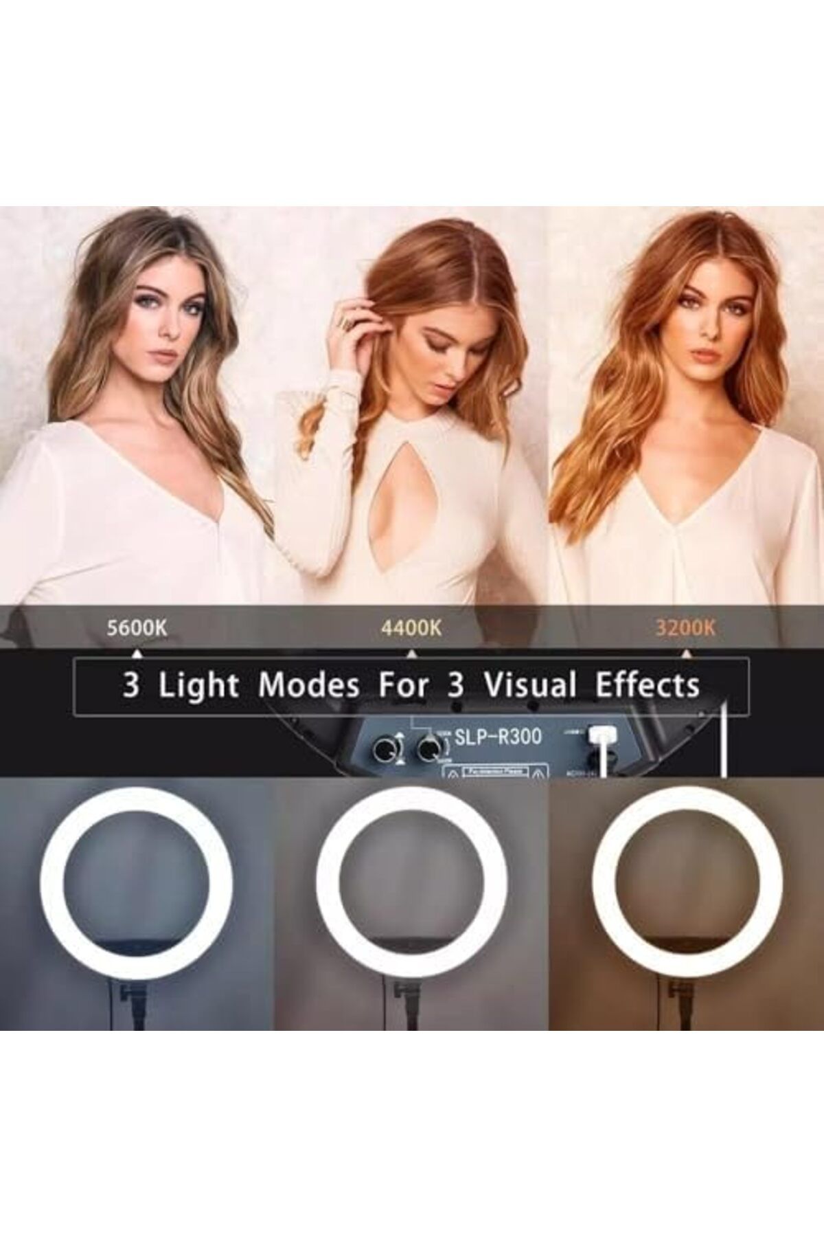 SUKILO-18" Soft Ring LED Light with Remote, 3 Phone Holders, 2700K-6500K Color Temp, USB Charging, S 6