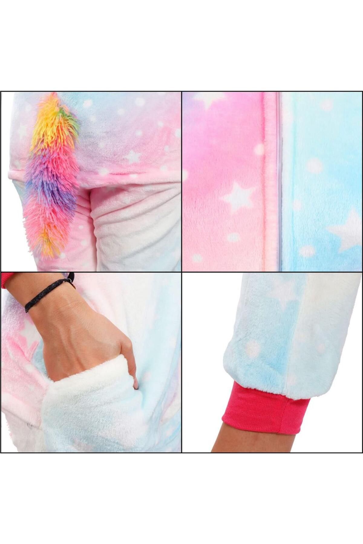 SERSIMO-Pijama tip salopeta pentru dama, model unicorn, marime M 19