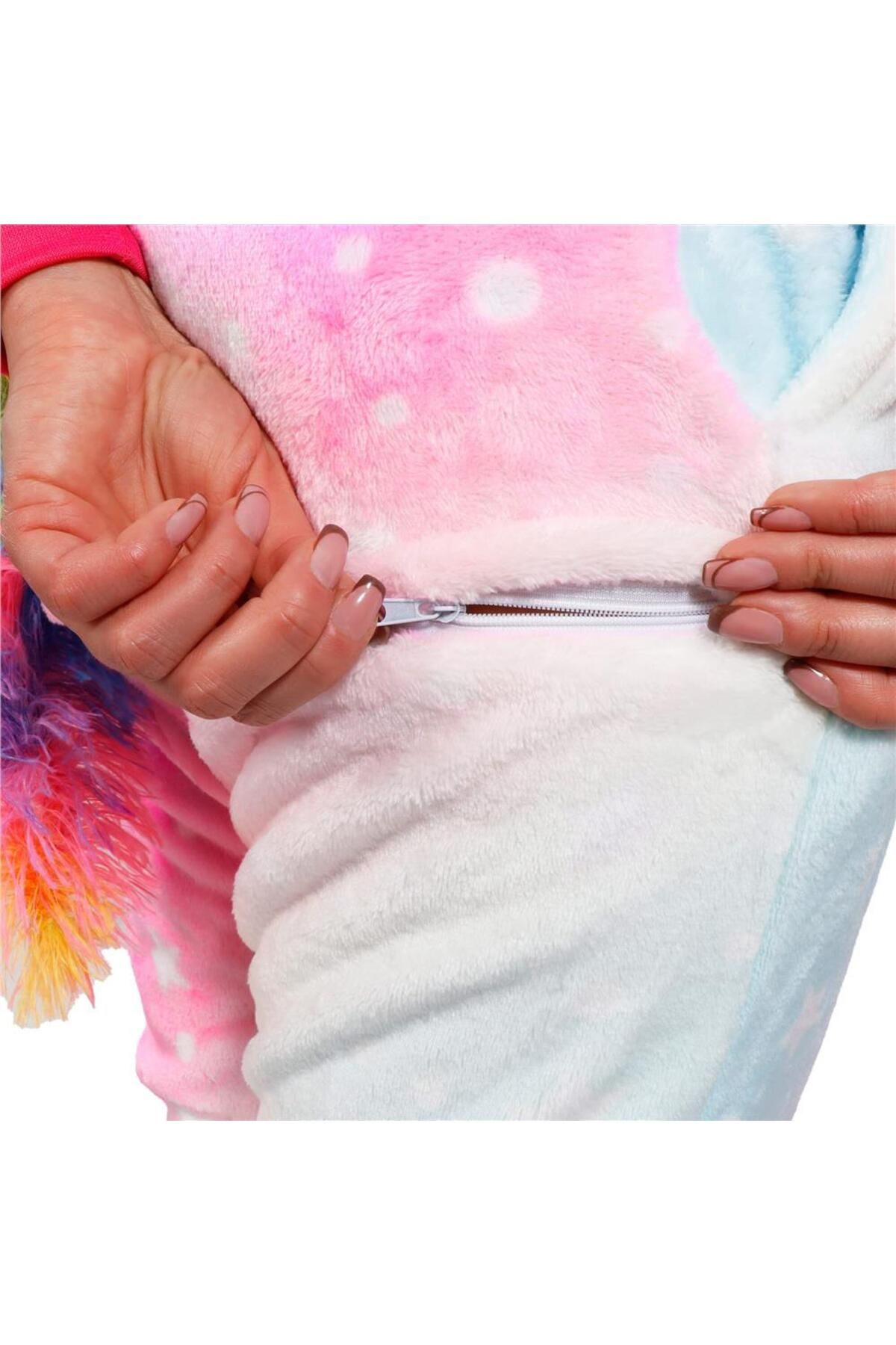 SERSIMO-Pijama tip salopeta pentru dama, model unicorn, marime M 18