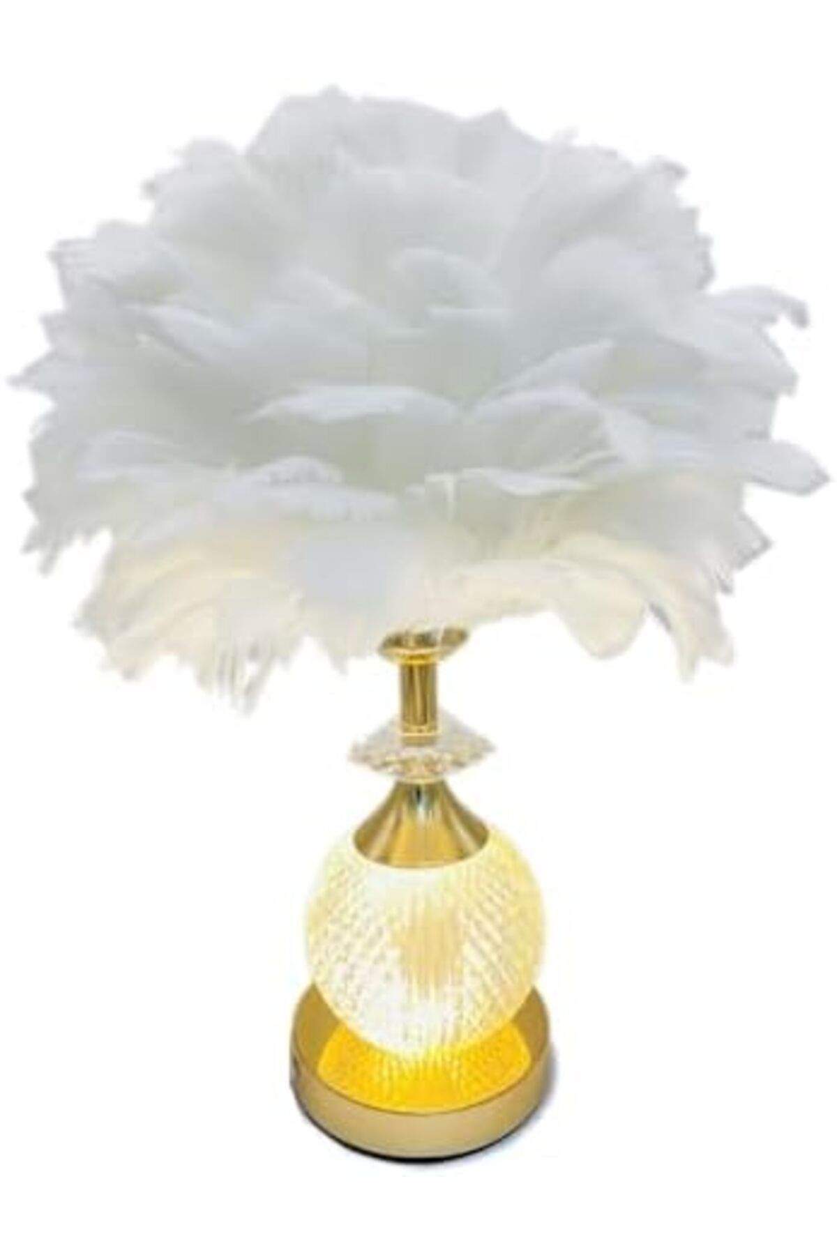 SUKILO-Modern Feather LED Bedside Lamp – Shade Dimmable Night Table Lamp -Soft Glow Dandelion Nigh 2